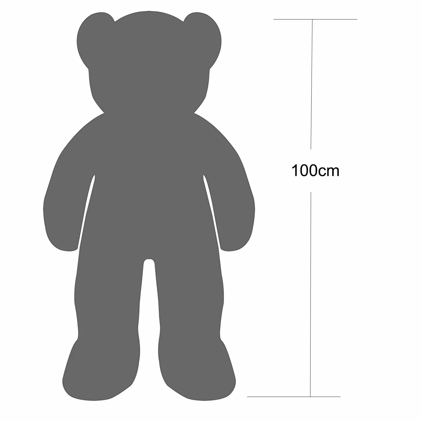 YunNasi Oso Peluche Gigante Osito de Peluche Grande Teddy Bear de Felpa con Corazón e Cinta 100cm/39 Inches Marrón