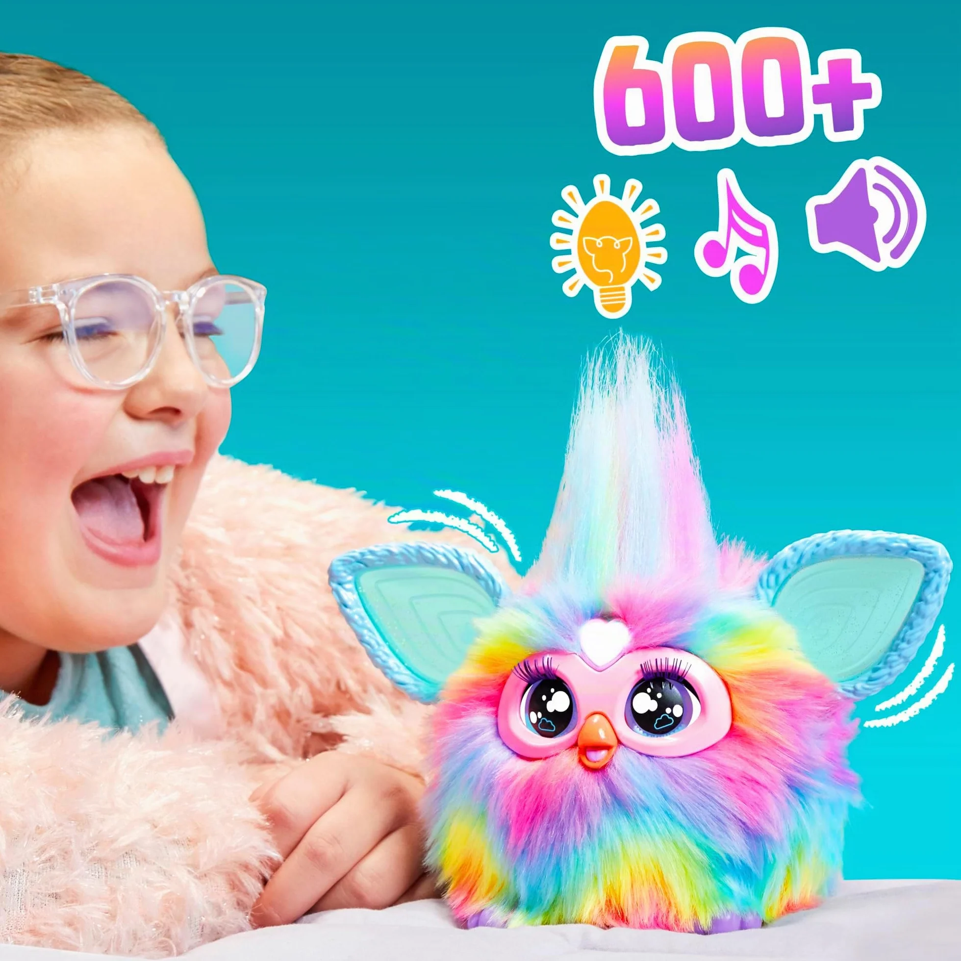 Furby Tie Dye, 15 accesorios de moda, juguetes interactivos de peluche para niñas y niños de 6 años, animatronic activado por voz