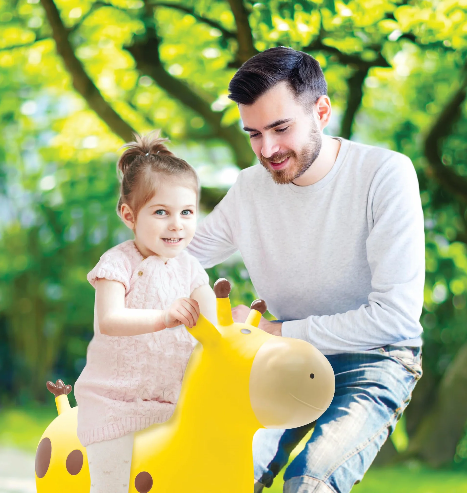 LEXIBOOK Inflable Jirafa Saltarina Amarillo Juego de Rebote Interior Exterior Plástico Seguro Resistente