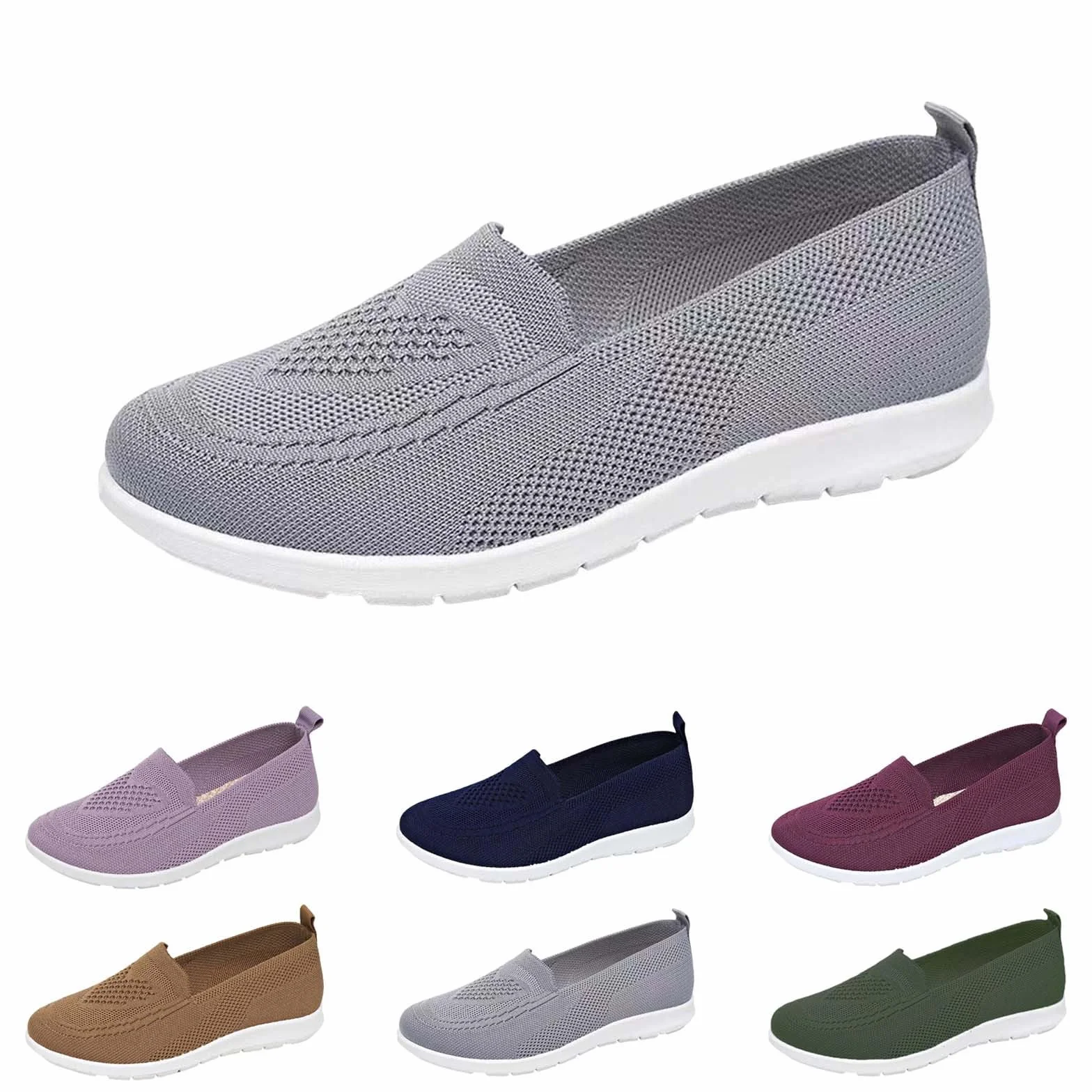 HOOUDO Zapatos Ortopedicos Mujer Deportivos Sin Cordones Antideslizantes Fascitis Plantar