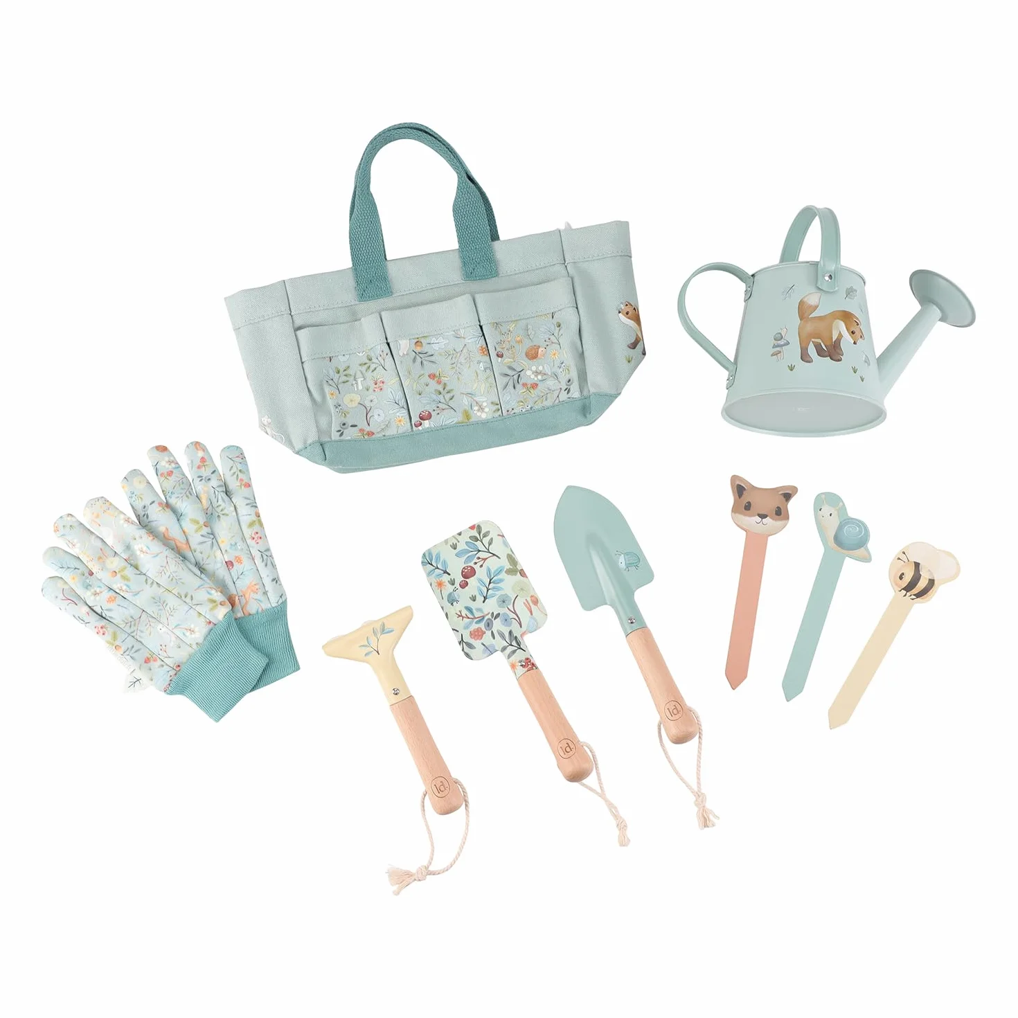 Little Dutch Forest Friends 9114 - Juego de herramientas de jardín para niños (incluye bolsa, 10 piezas)