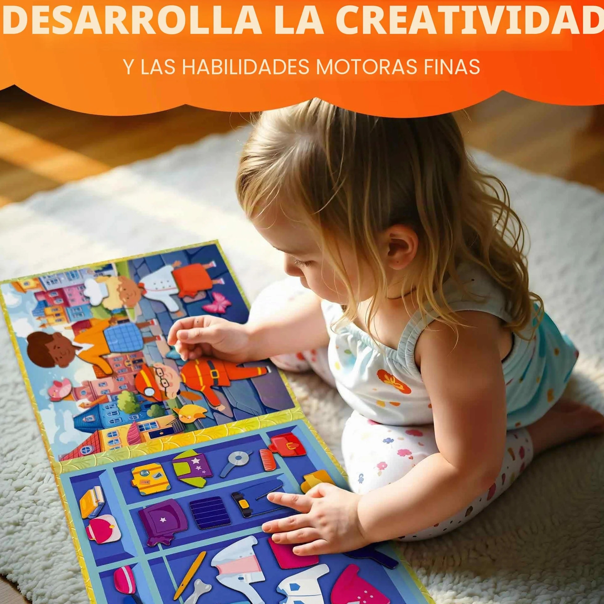 QUOKKA Vestir Muñecas Magnetico para Niños 2 3 Años – Juegos de Viaje Niñas 3 4 Años – 35 Piezas Puzzle Magnético para Avión y Coche – Muñecas Recortables Profesiones – Regalos para Niñas de 2 a 5
