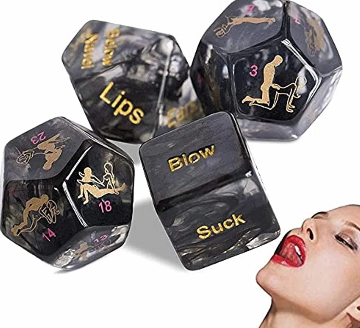 4pcs Juegos para Parejas, romántico y Exquisito Juego de Dados Juguetes pequeños - Regalos Divertidos - Citas de Pareja.