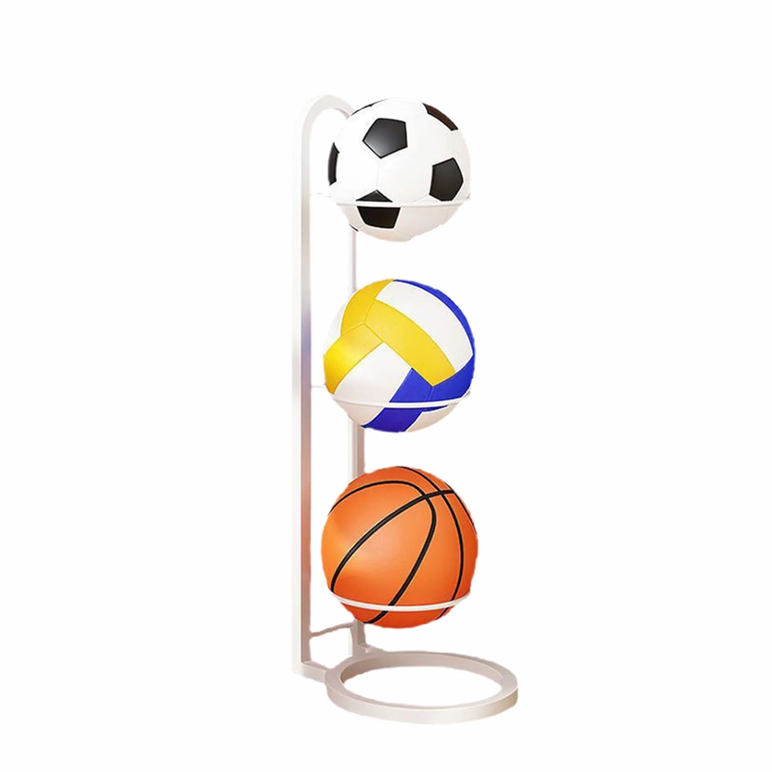 Estante Almacenaje Vertical Para Balones De Fútbol Baloncesto Rugby Hierro Fundido Multicapa