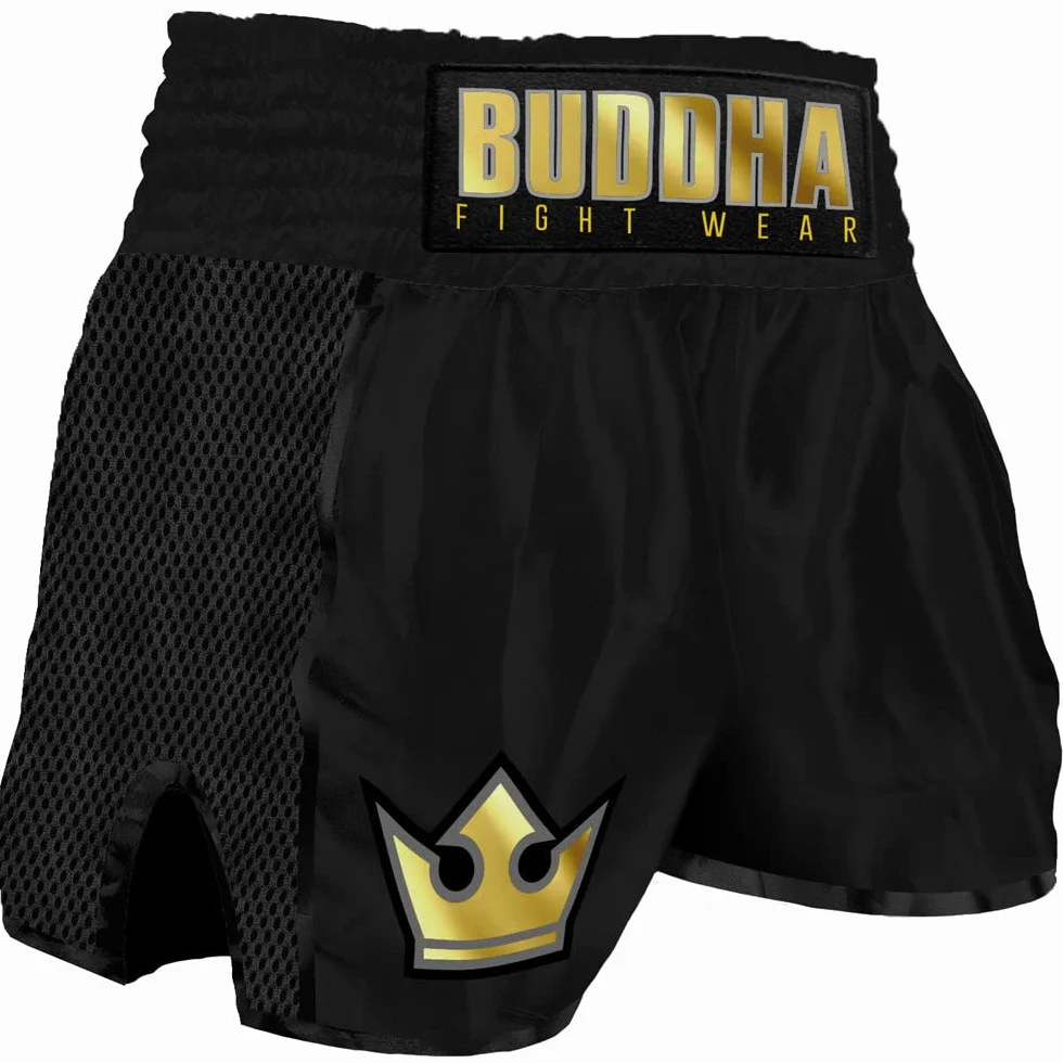 Buddha Fight Wear Short Retro Premium para Kick Boxing Muay Thai K1 Deportes de Contacto