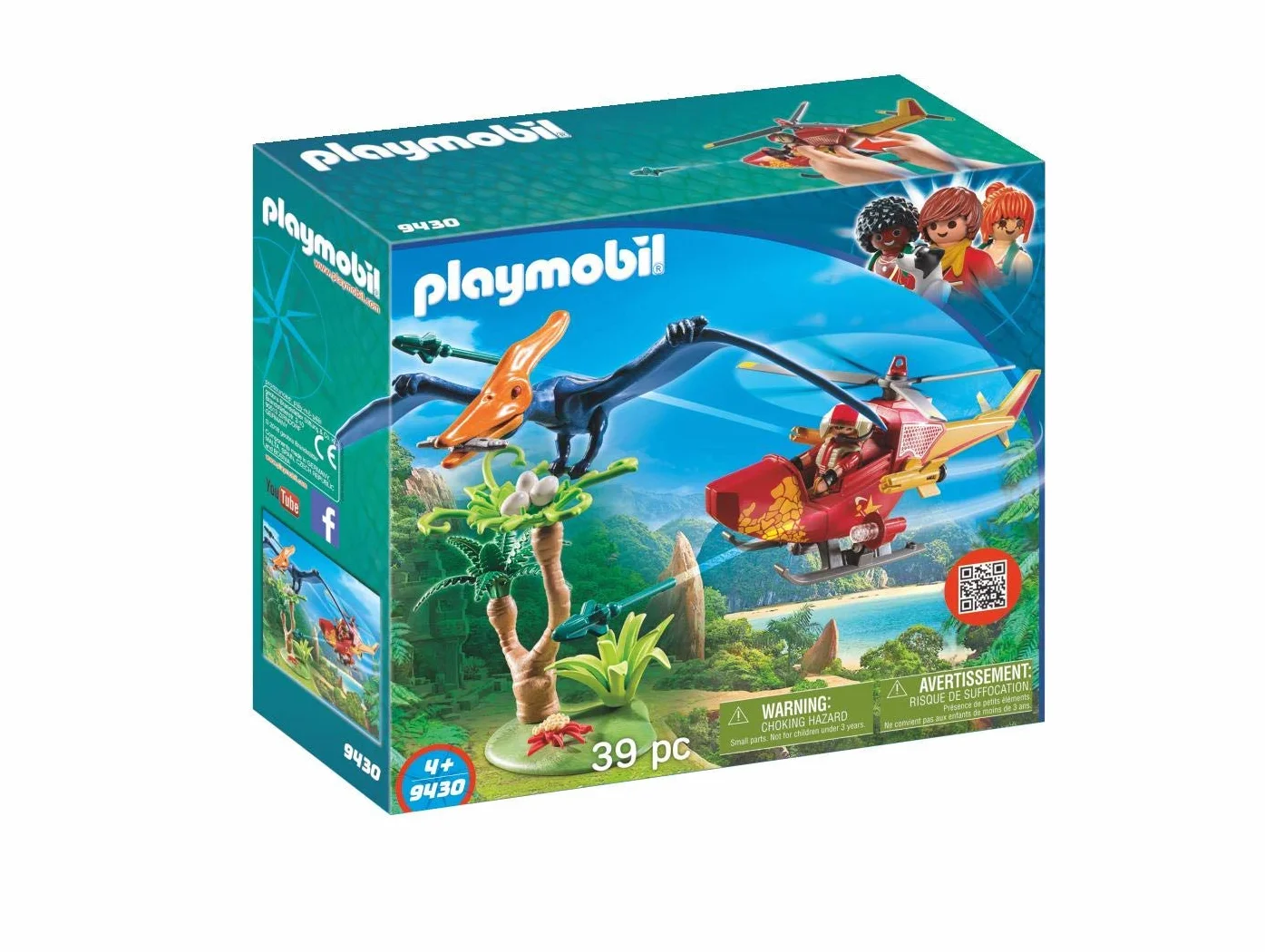 PLAYMOBIL Dinos 9430 Helicóptero con Pterosaurio, A partir de 4 años