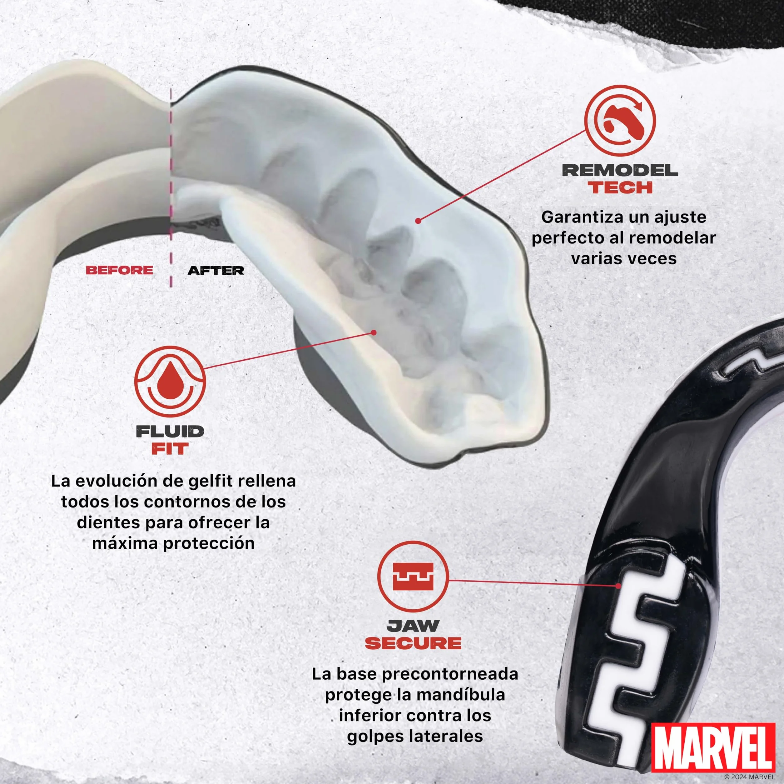 Marvel Venom Protector Bucal Adultos Niños Deportes Contacto Rugby MMA Kickboxing Boxeo