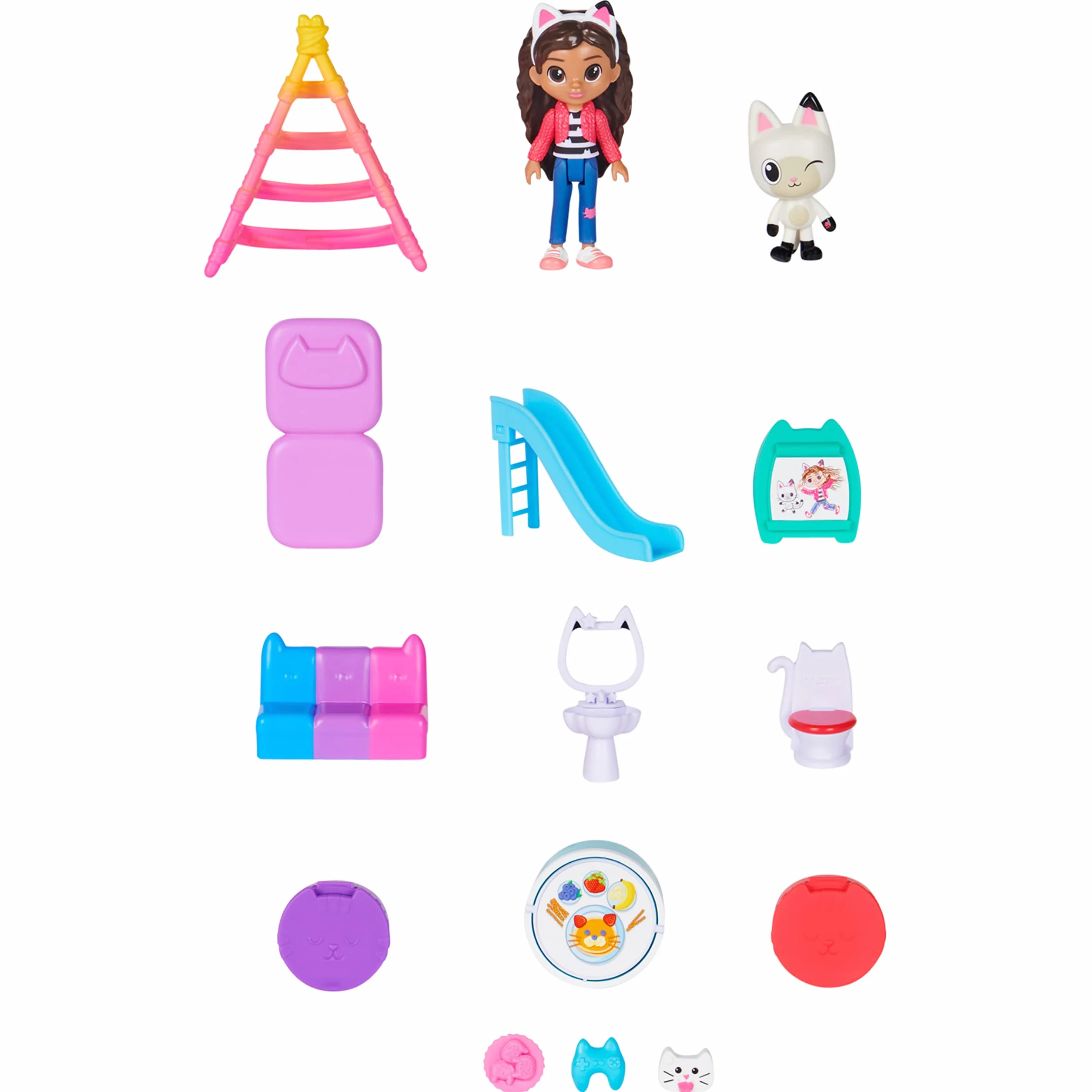 LA CASA DE MUÑECAS DE GABBY - La Casa de Muñecas de Gabby's Dollhouse con 2 Figuras, 8 Muebles, 3 Accesorios, 2 Cajas Sorpresa y Sonidos - 6060414 - Juguetes Niñas 3 años + - Regalo Niña 3 años +
