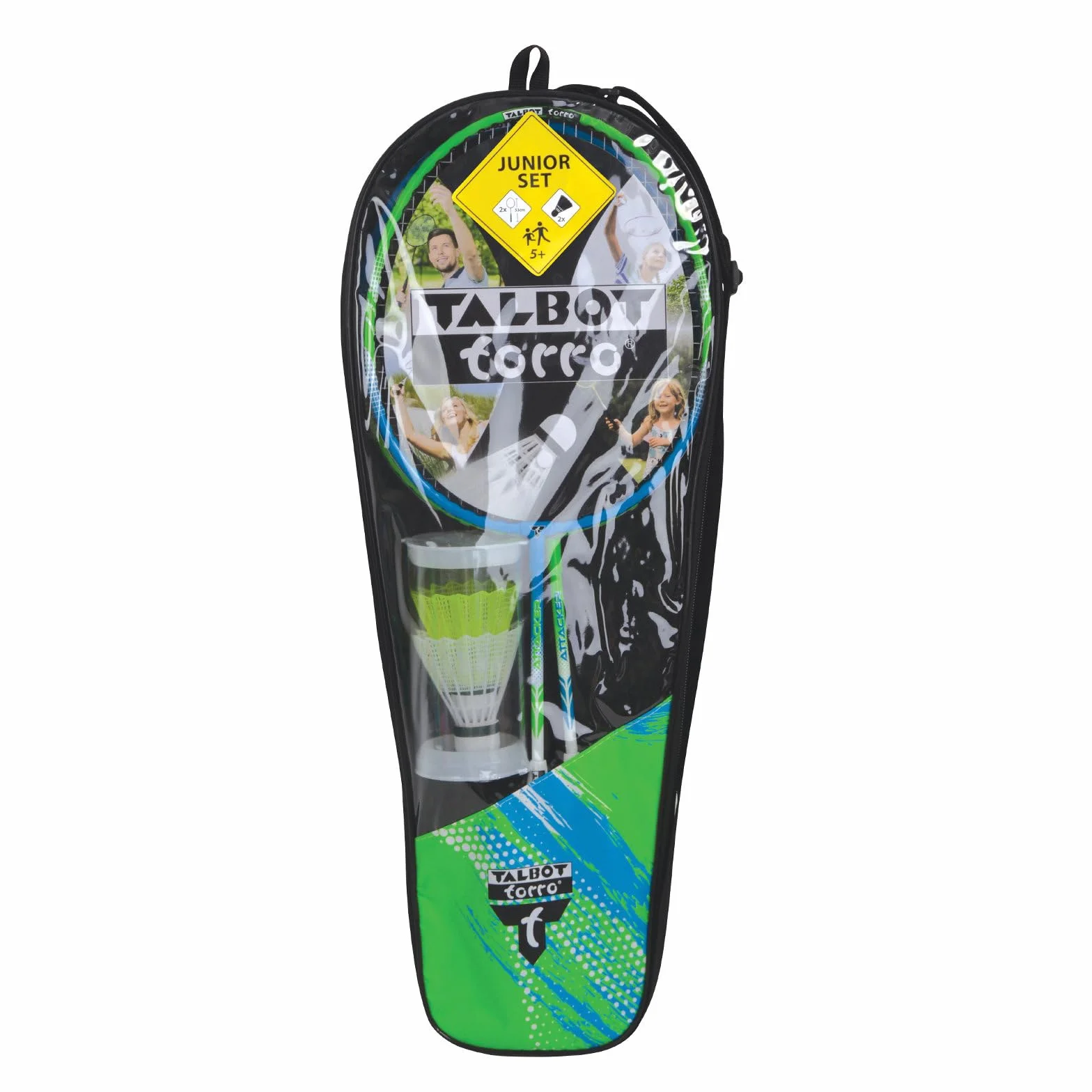 Talbot-Torro Set de bádminton Infantil 2 Raquetas 53 cm 2 Volantes Bolsa de Transporte