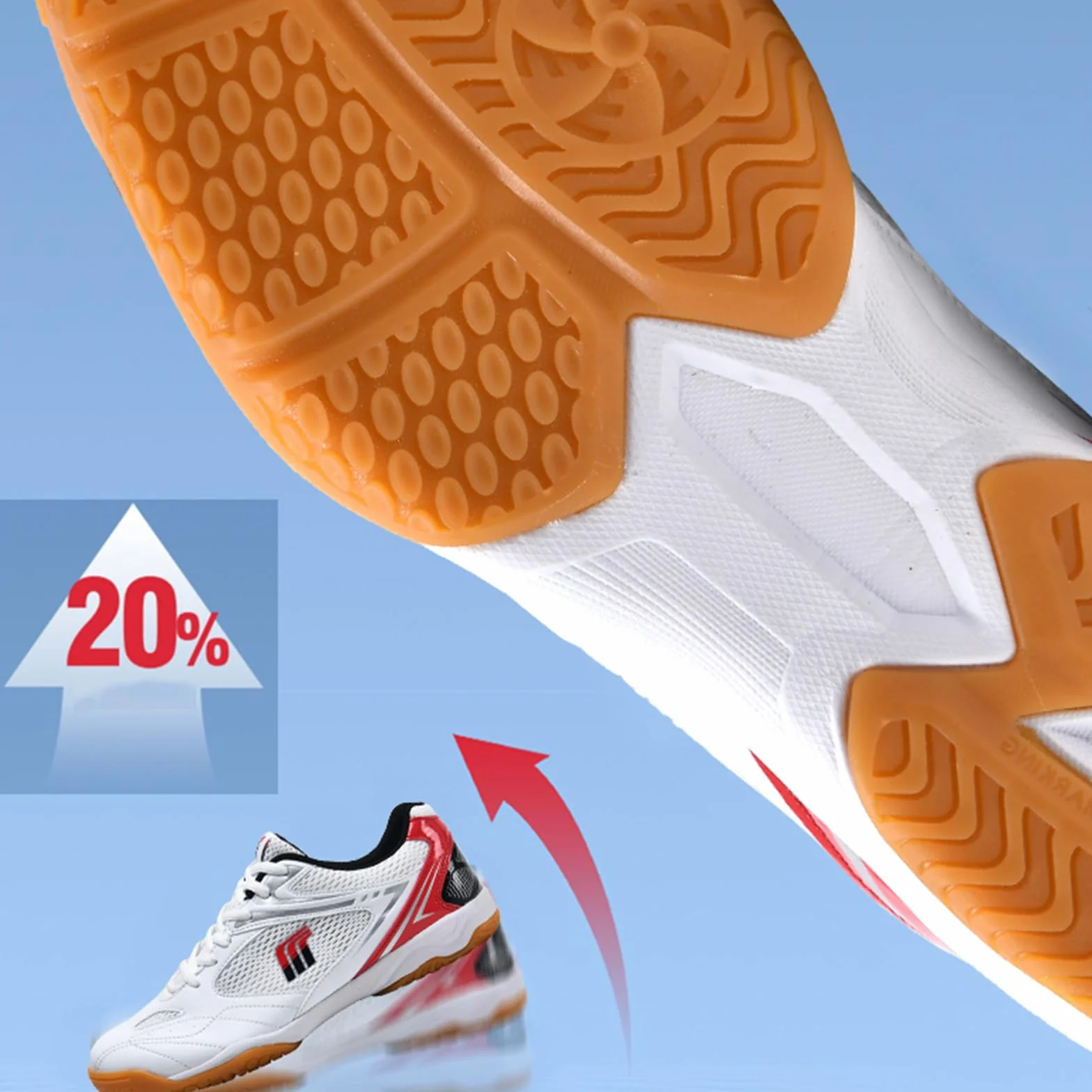 JiuQing Zapatillas De Tenis De Mesa Hombre Bádminton Mujer Antideslizantes Ligeras Interior