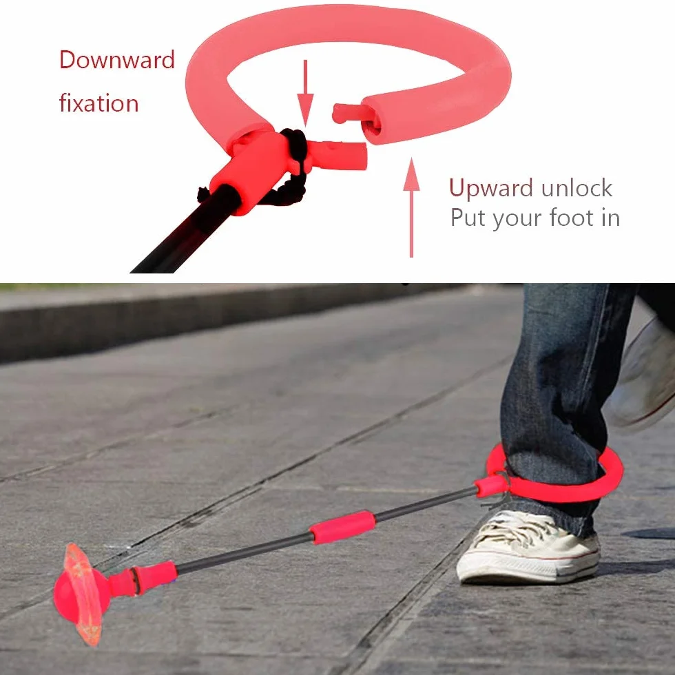 Shine Bola de Salto de Tobillo, Anillo de Saltar Intermitente para niños, Plegable Anillo de Salto Intermitente,Colorida Flash Bola de Salto, LED Saltar Bola para Niños (Rojo)