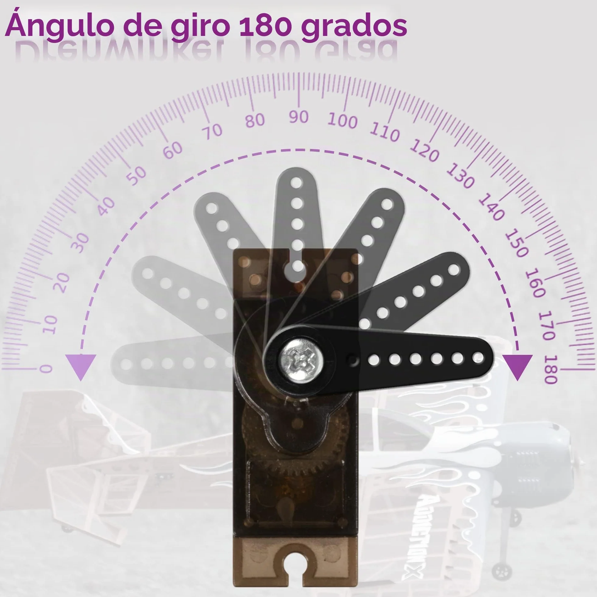 Miuzei Servo Motor Engranajes de Metal 10 Piezas RC 9G Micro Servo 180 Grados Mini Motor para Arduino Modelo Brazo Robot Avión 1/10 1/8 Coche Barco con Cable Servo Cuerno