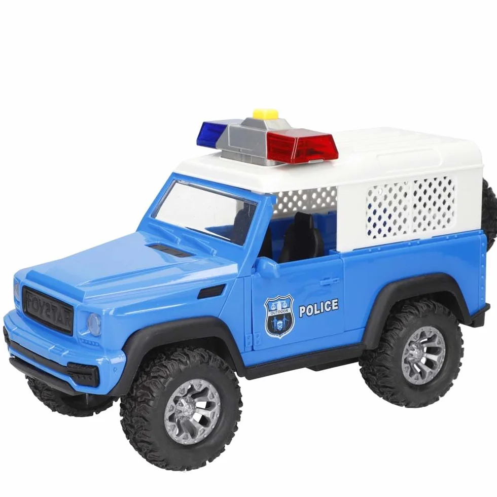 ColorBaby Speed & Go Coche policía Juguete, con Luces y Sonidos, Puertas Apertura Manual, Sistema de fricción, Escala 1:16, para niños a Partir de 3 años (39053)