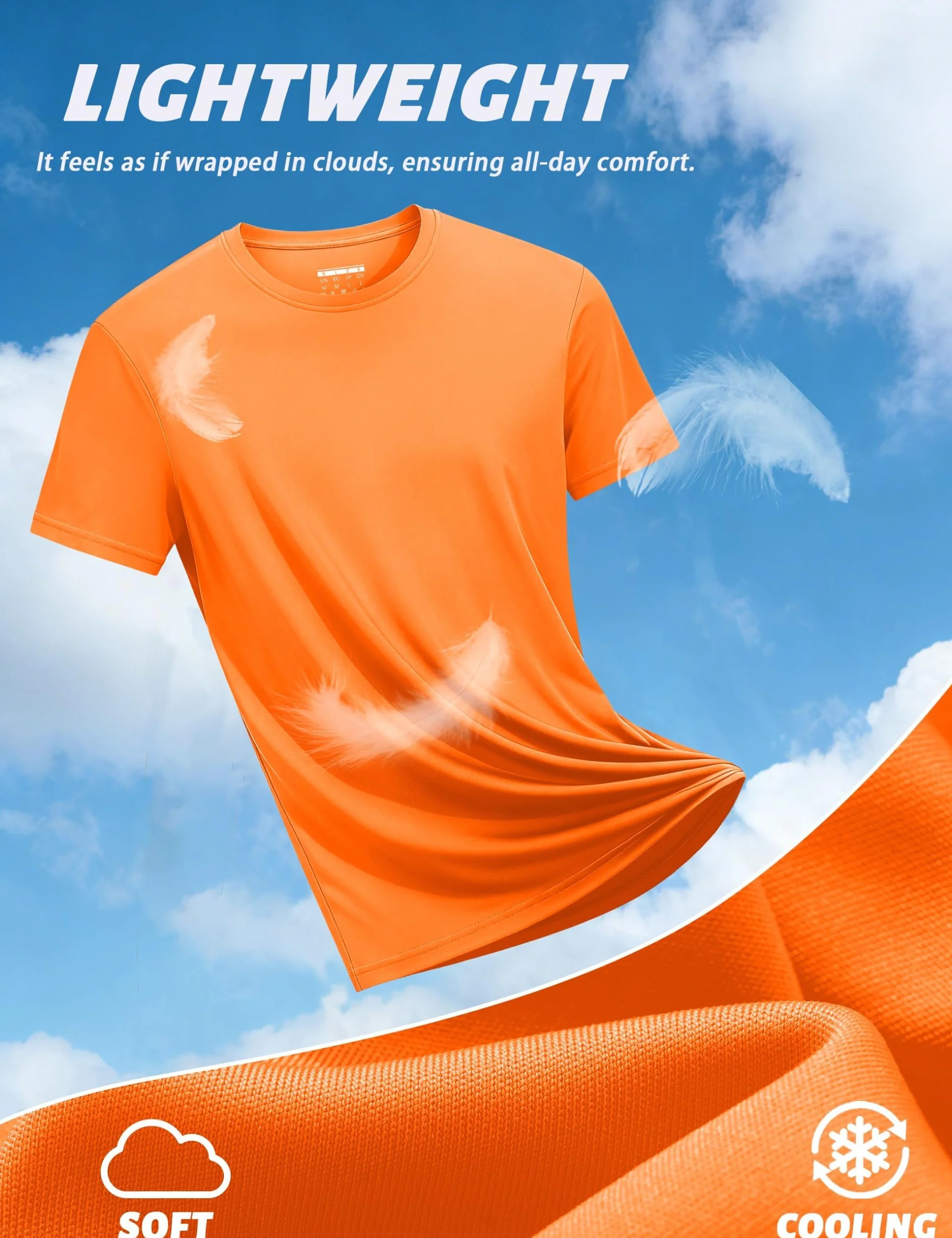 KEFITEVD Camiseta Elástica de Secado Rápido para Hombre, Manga Corta Ligera Informal de Verano