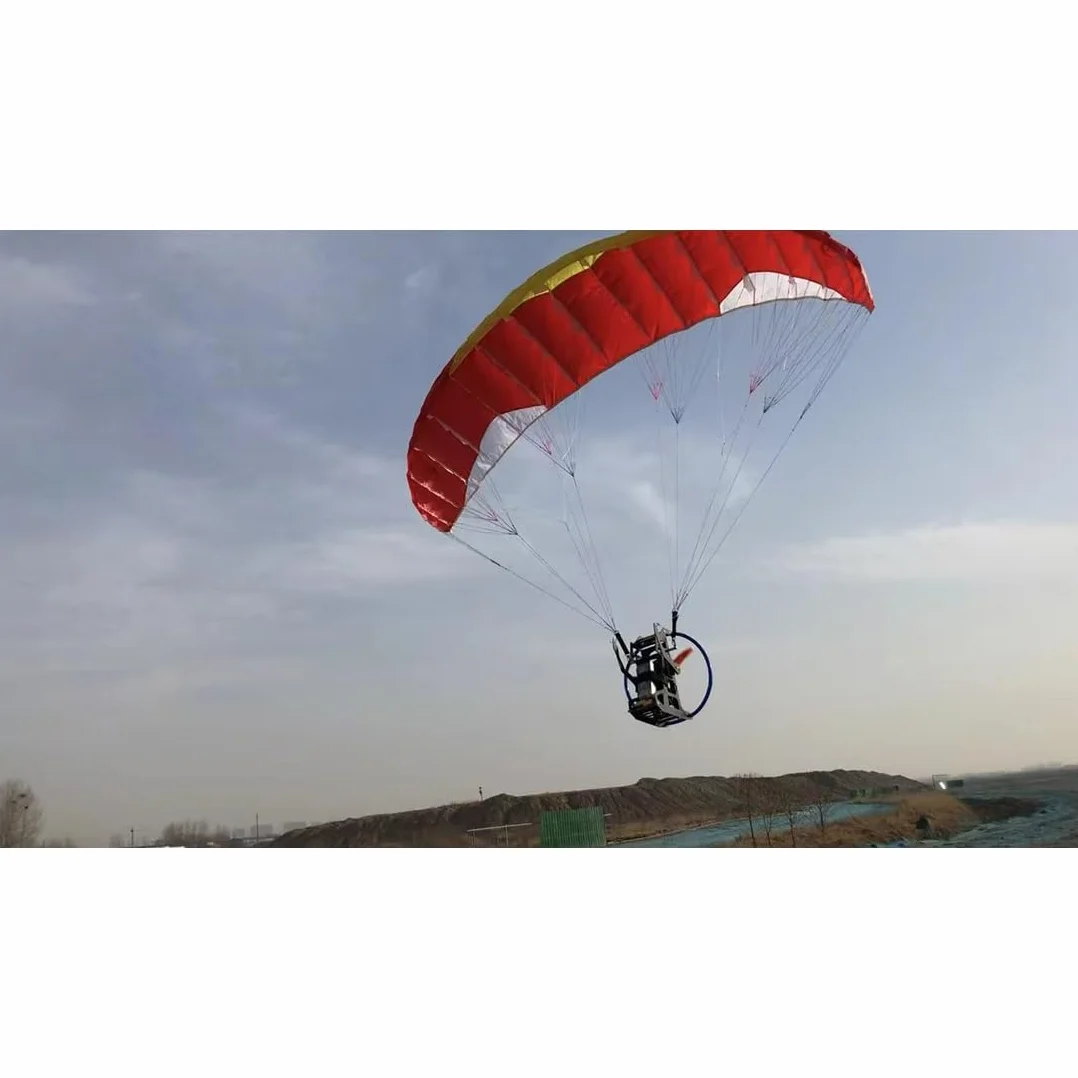 Mini parapente eléctrico de acrobacias a control remoto de 2.4 G, parapente de vuelo acrobático de alta altitud de 150 cm con carrito con ruedas y color de tela de paraguas aleatorio, regalo ideal