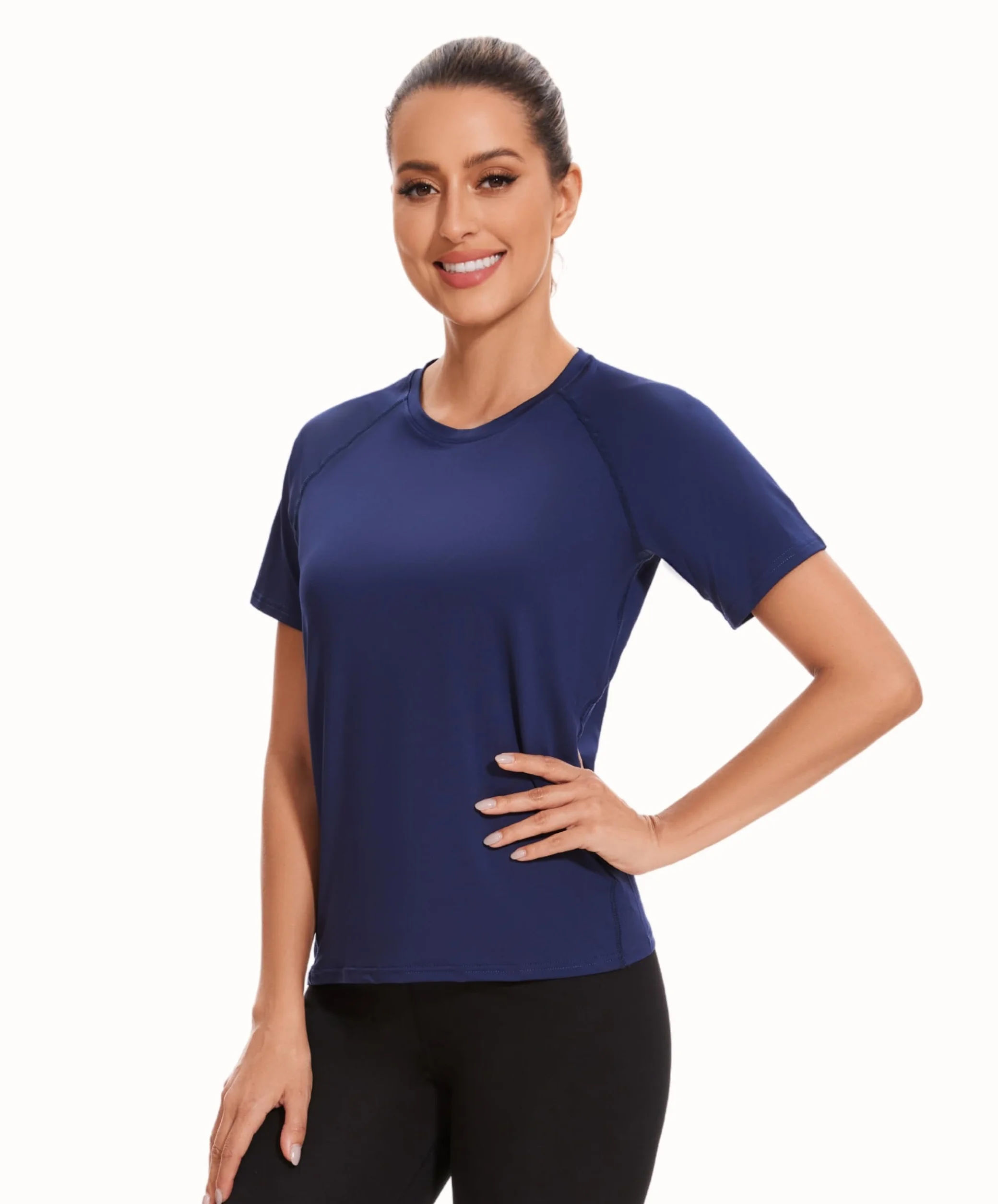 AMZSPORT Camiseta Deporte Mujer Top Running Manga Corta