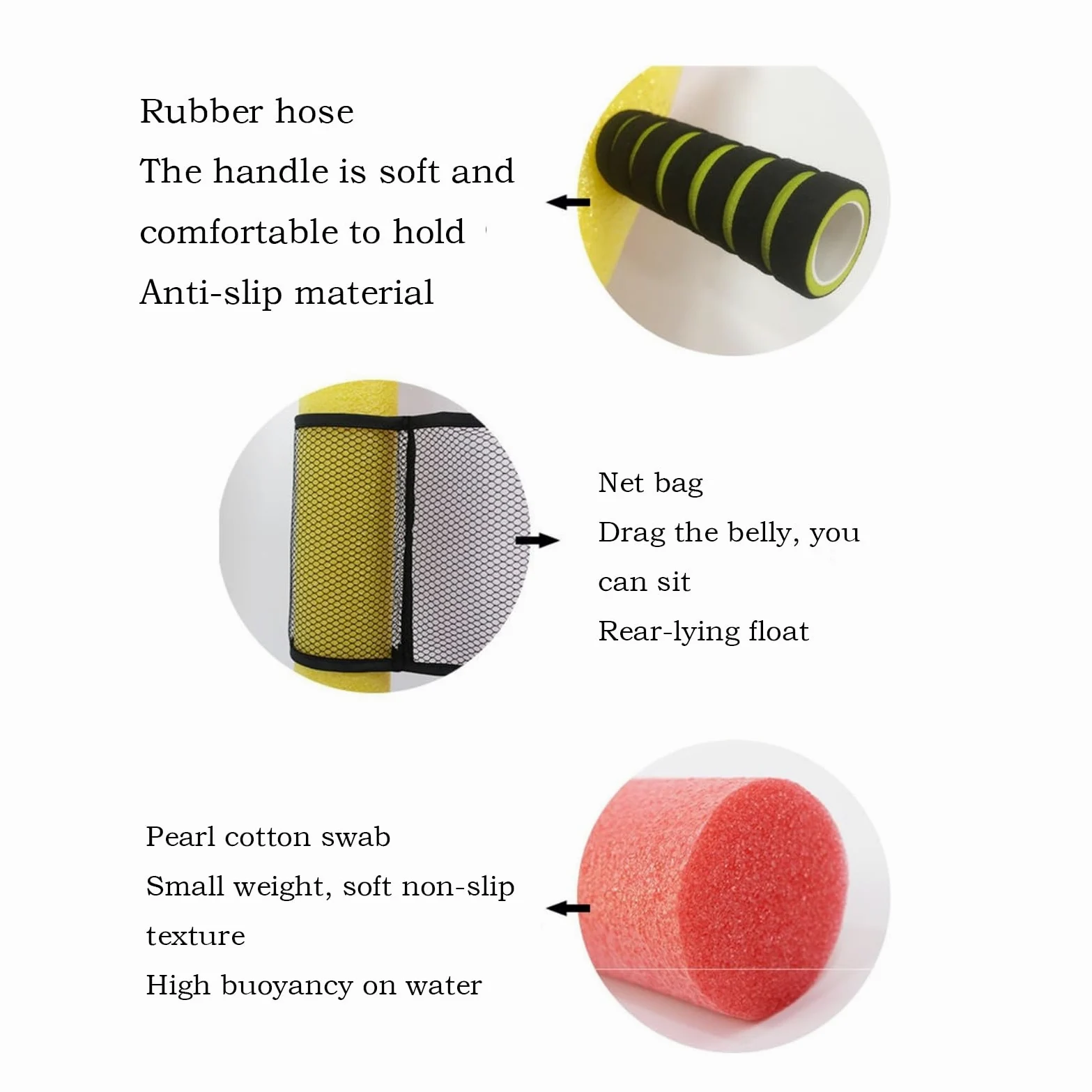 Pool Noodles para Adultos Flotación portátil de Alta Visibilidad | Fideos Espuma en Forma A de Natación Para niños, hombres, mujeres, familia, exteriores, verano, viajes, río,