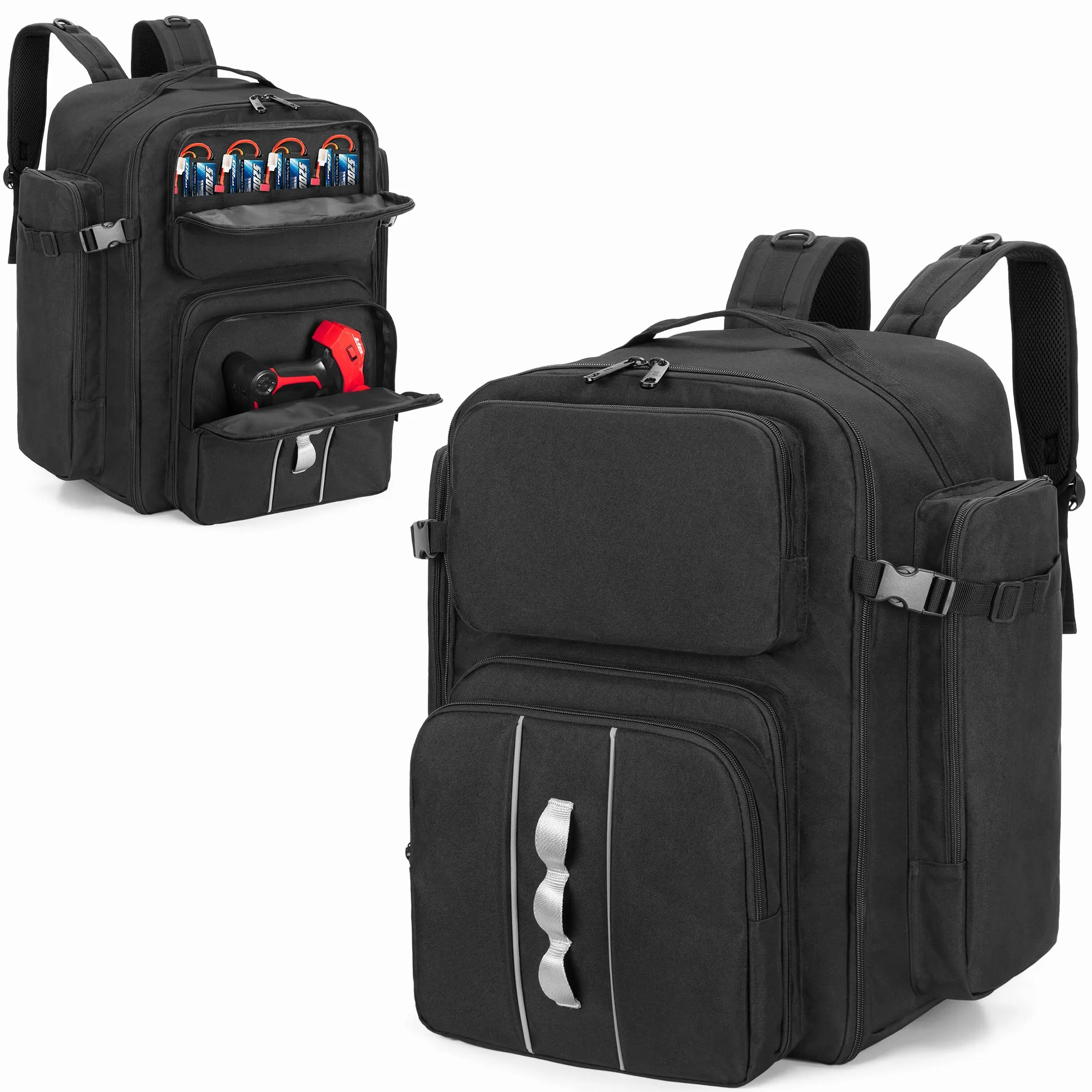 GOBUROS Mochila RC para coche 1/10, bolsa de almacenamiento con múltiples bolsillos