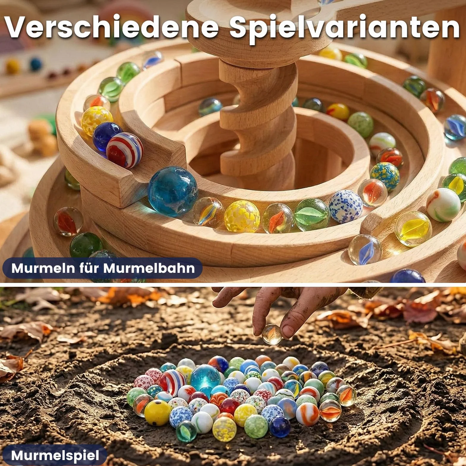 HAKACC 85 Canicas de Cristal Coloridas en Lata de Hojalata - Juego de Canicas para Niños y Decoración de Plantas