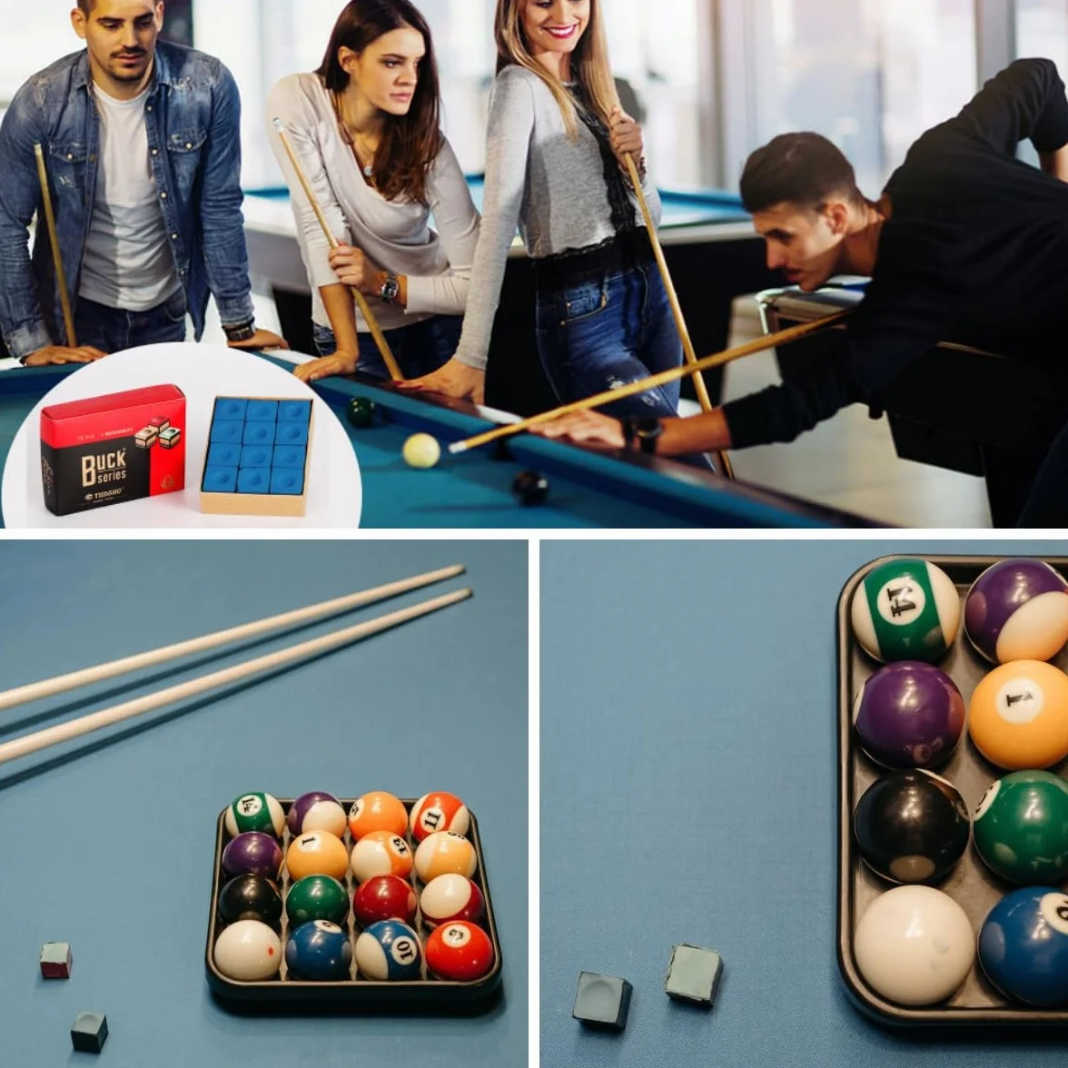 Tokaneit Tiza De Billar Profesional 12 Piezas Azul para Tacos Snooker