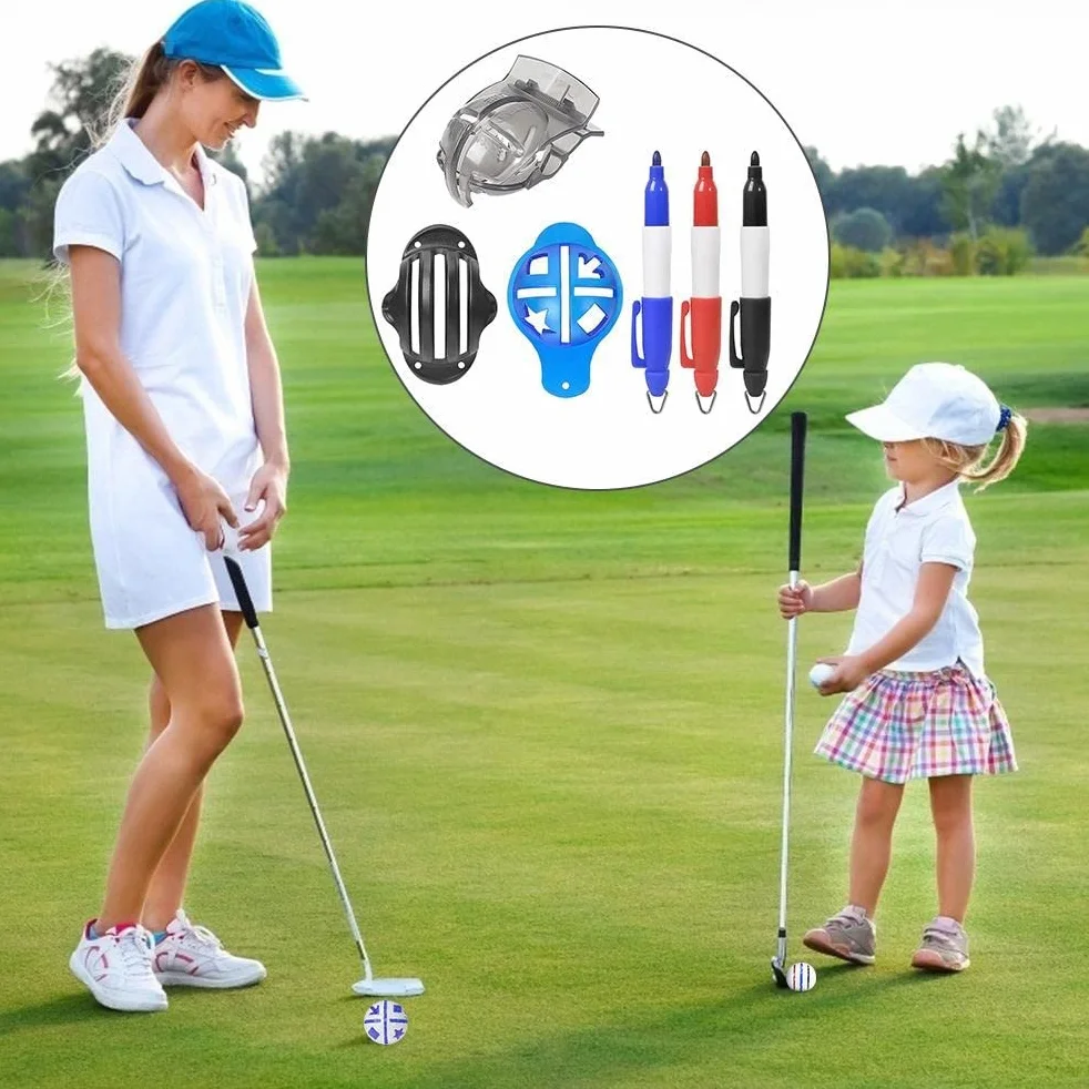 RiToEasysports Marcador de Pelota de Golf 12 Piezas Kit de Alineación Plantilla de Revestimiento
