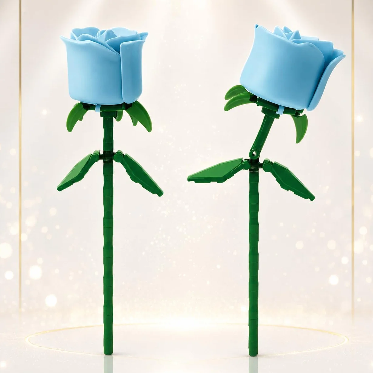 Rosas Eternas Bloques de Construcción Pack 2 - Flores Rojas para Montar DIY - Kit Manualidades Adultos - Regalo Mujer y Hombre San Valentín, Aniversario y Cumpleaños - Compatible con Rosas Lego Flores