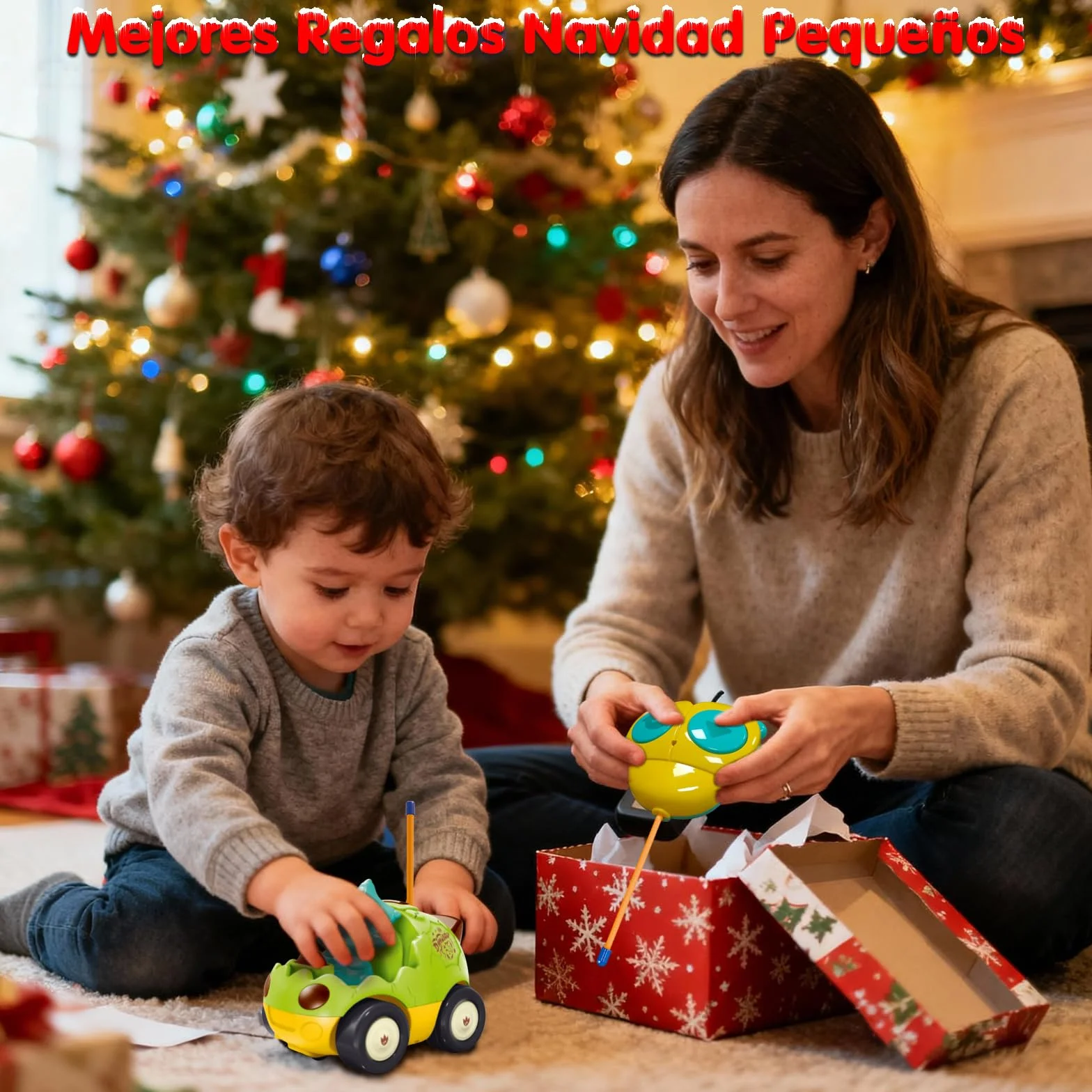 Coche de Dinosaurio RC para Niños Pequeños 18 Meses+ con Música y 2 Muñecas Intercambiables
