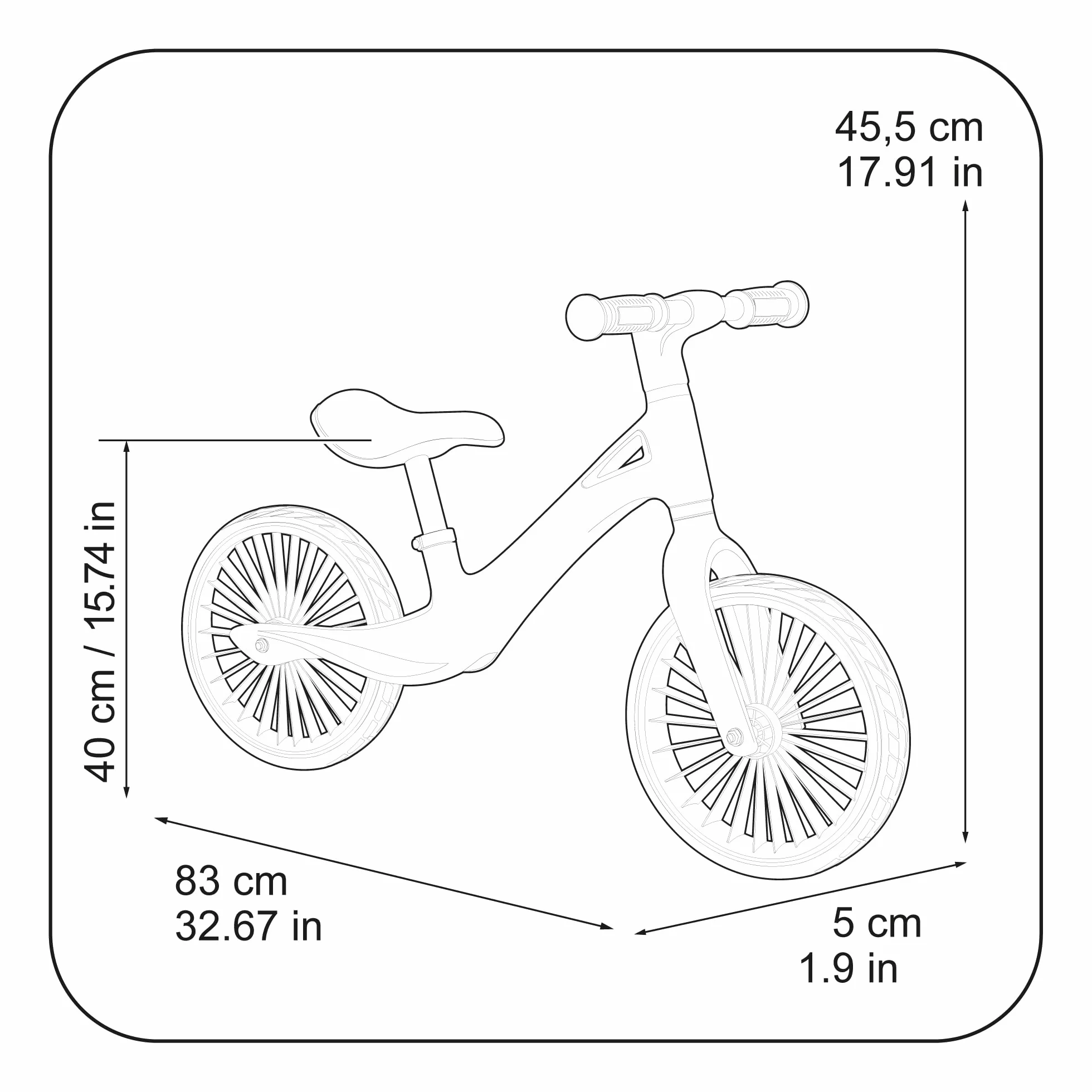 FEBER - Balance Bike, Bicicleta sin Pedales Deportiva, Estructura Ultraligera, Potencia la Coordinación y el Equilibrio, Empuñaduras de Goma con Sillín Ergonómico Ajustable, +2 años, Famosa (FED42000)