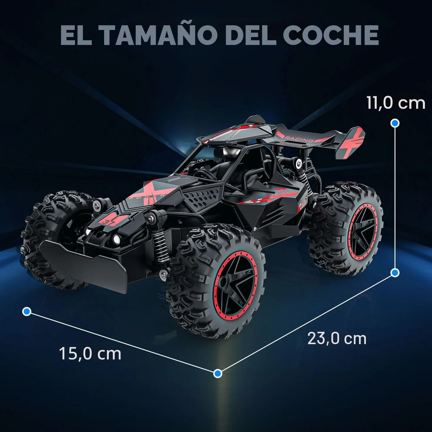 ACAMMZAR Coche Teledirigido para Niños, 1:18 20+KM/H Off Road Monster RC Truck, Control Remoto RC Coche para Años y Adultos, Rojo