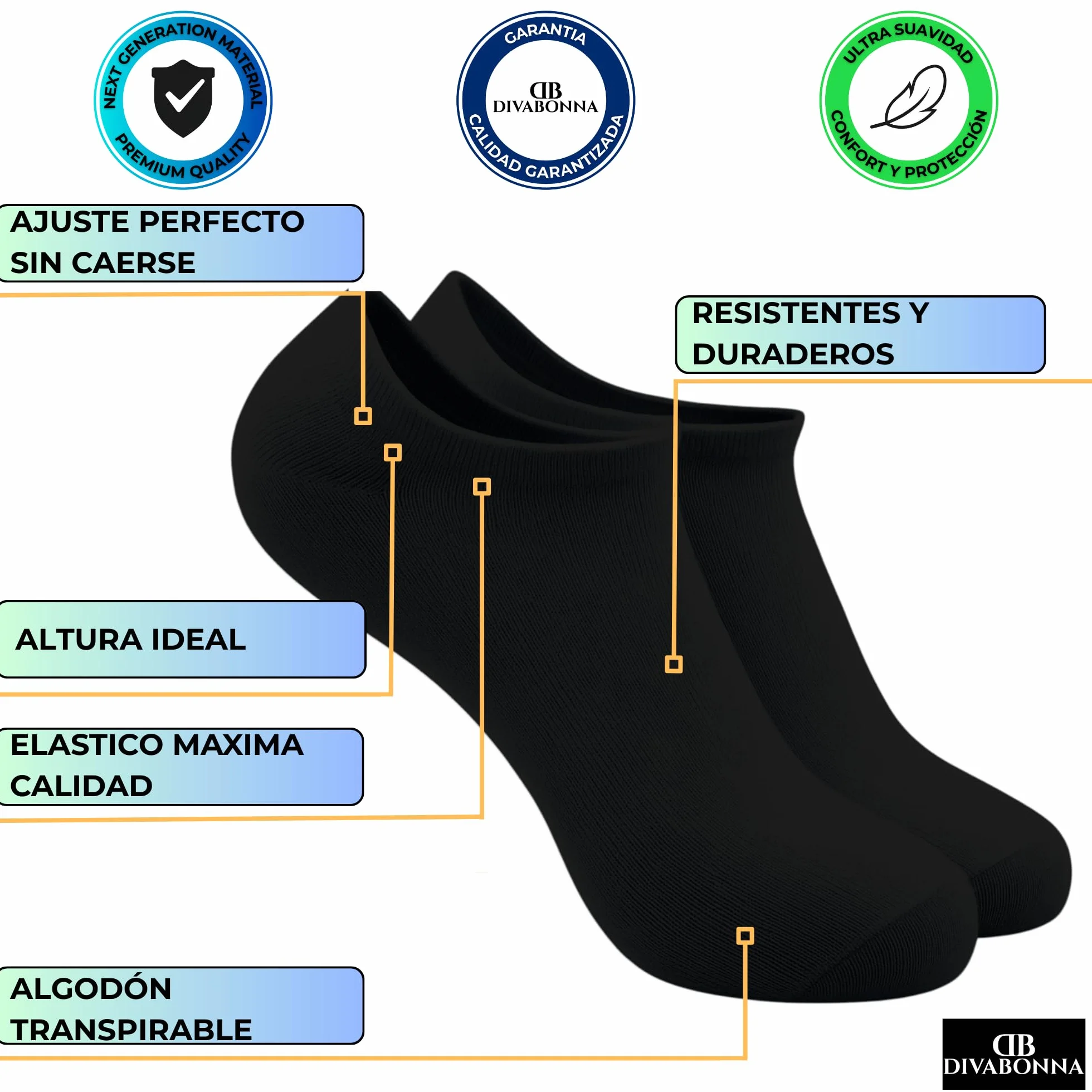 Calcetines Tobilleros de Algodón Transpirable para Hombre y Mujer - 12 Pares