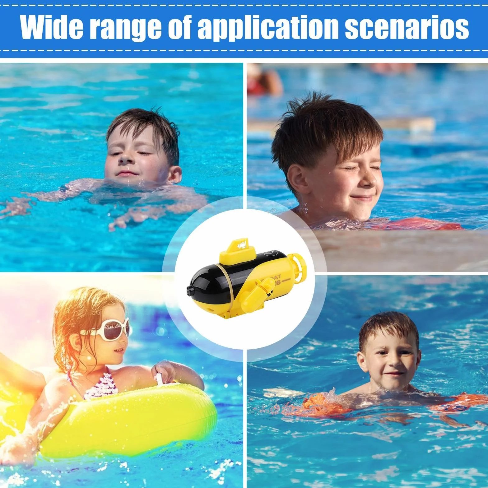 Submarino RC para niños,s RC para niños | de Carreras - de Piscina submarina Resistente al Agua de Alta Velocidad Recargable para cumpleaños, Relleno de Medias, Piscinas, estanques de Lagos