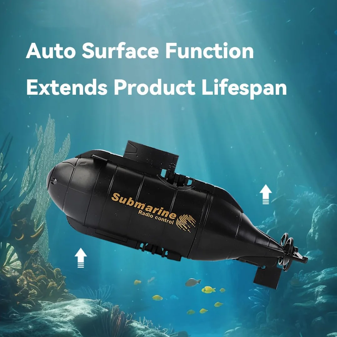 Mini submarino RC para adultos, control remoto de 6 canales, impermeable, barco de buceo para piscinas, bañeras, parques acuáticos, regalos de verano