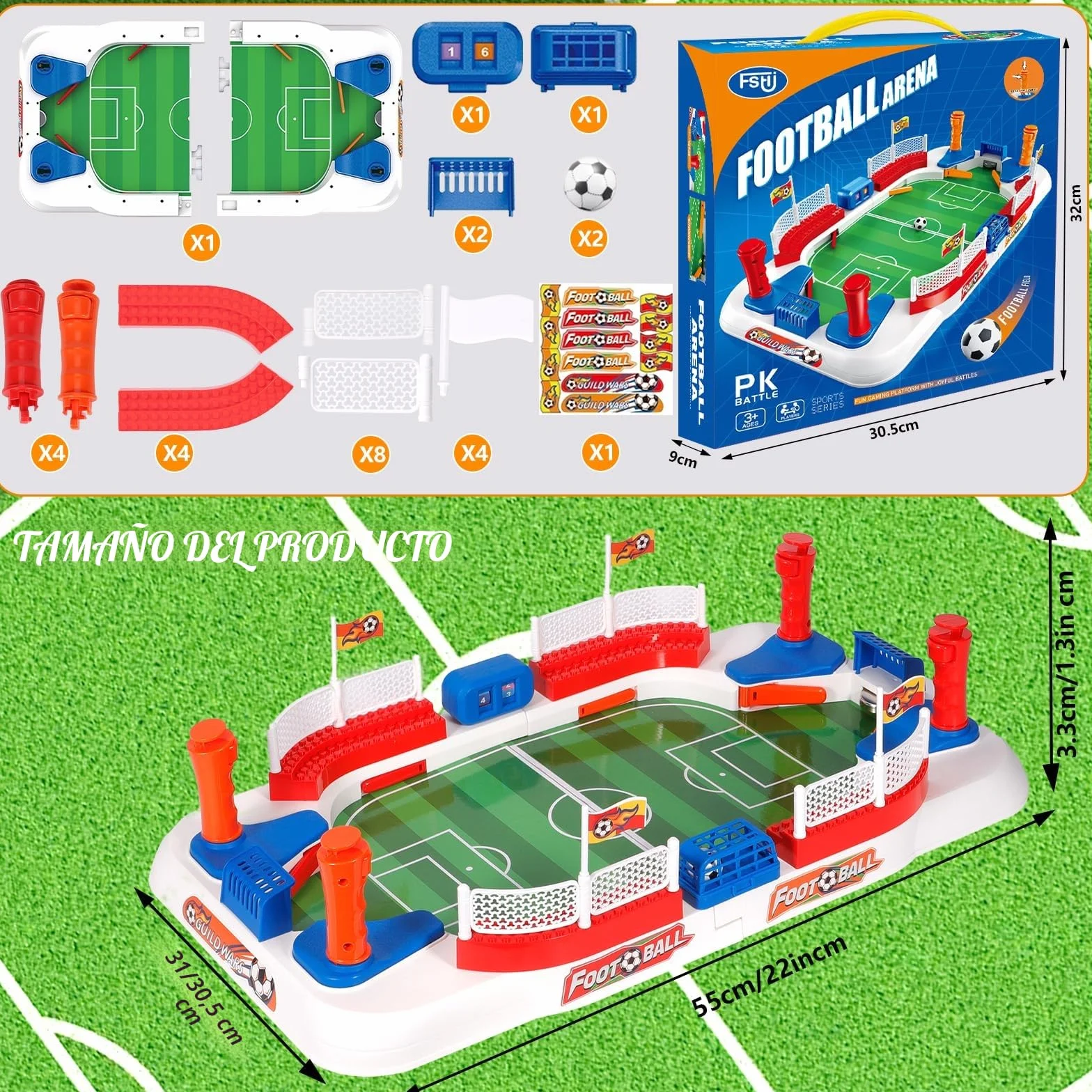 Futbolines para Niños, Mini Futbolín con 2 Balones y Contador, Regalo de Fútbol para 4-10 Años
