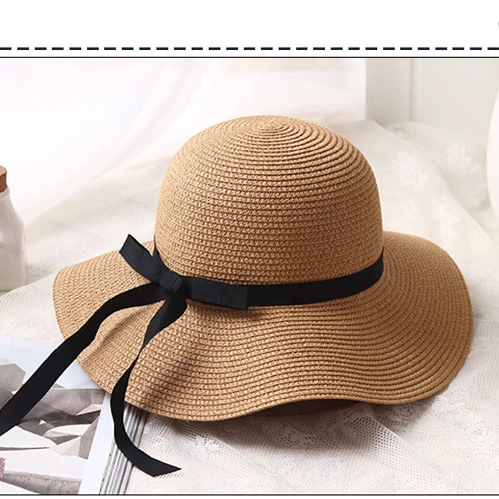 YXWYXWA Sombrero Damas Verano Sombrero Solar Gorro de Pescado Gran Sombrero de Borde Playa Plegable Sombrero de Sol