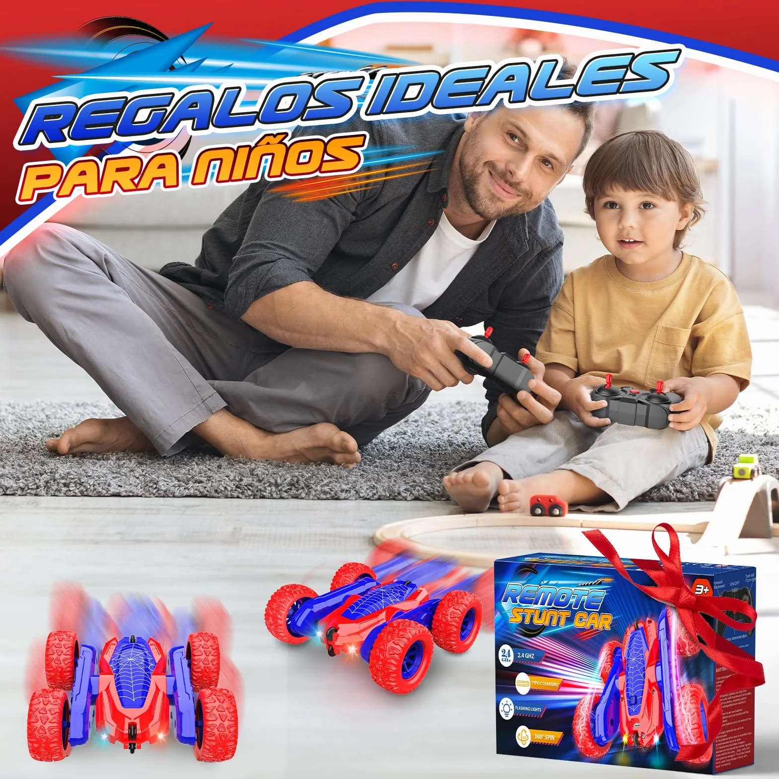 Dreamlandia Coche Teledirigido Acrobático 360° 2.4Ghz 4WD RC Car Juguetes Niños 3-8 Años