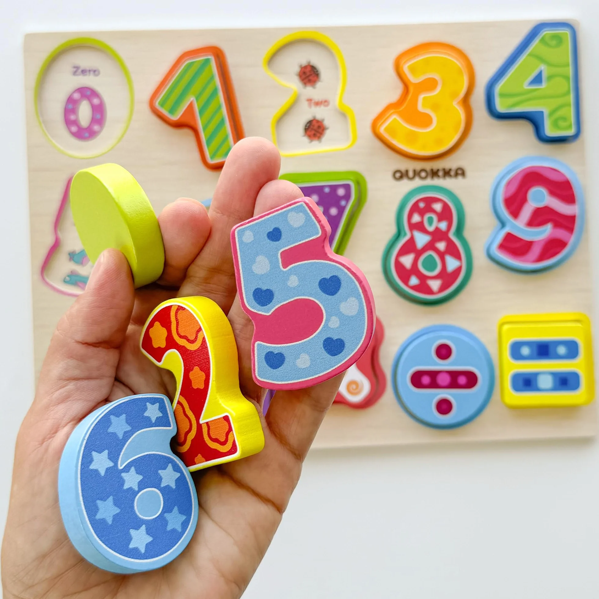 QUOKKA Puzzle Madera Niños 1 2 Años – 3 Juego de Letras 3 4 Años - Grueso Montessori Puzzle Numeros Alfabeto y Formas para Bebe 18 Meses - Juegos Didácticos para Niños y Niñas de 2 a 5