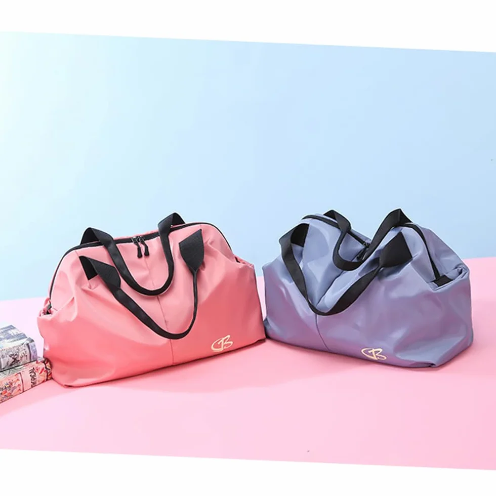 Bolsa Deporte Mujer Pequeña Impermeable con Bolsillo Húmedo, Mochila Gimnasio Viaje, Negro