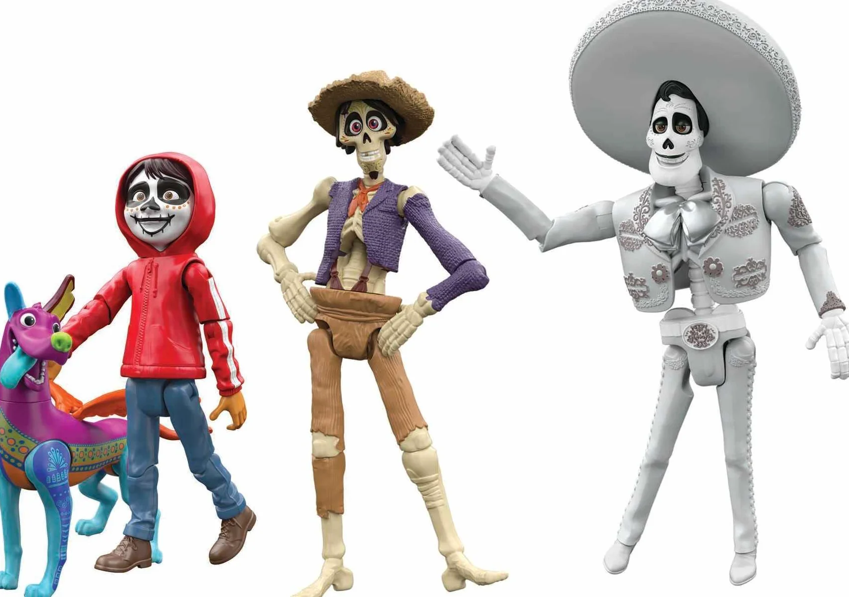 Disney Pixar Coco Storyteller - Figura de acción multipaquete, Miguel Héctor Ernesto Dante en la tierra de los muertos, juguetes de la película Posable
