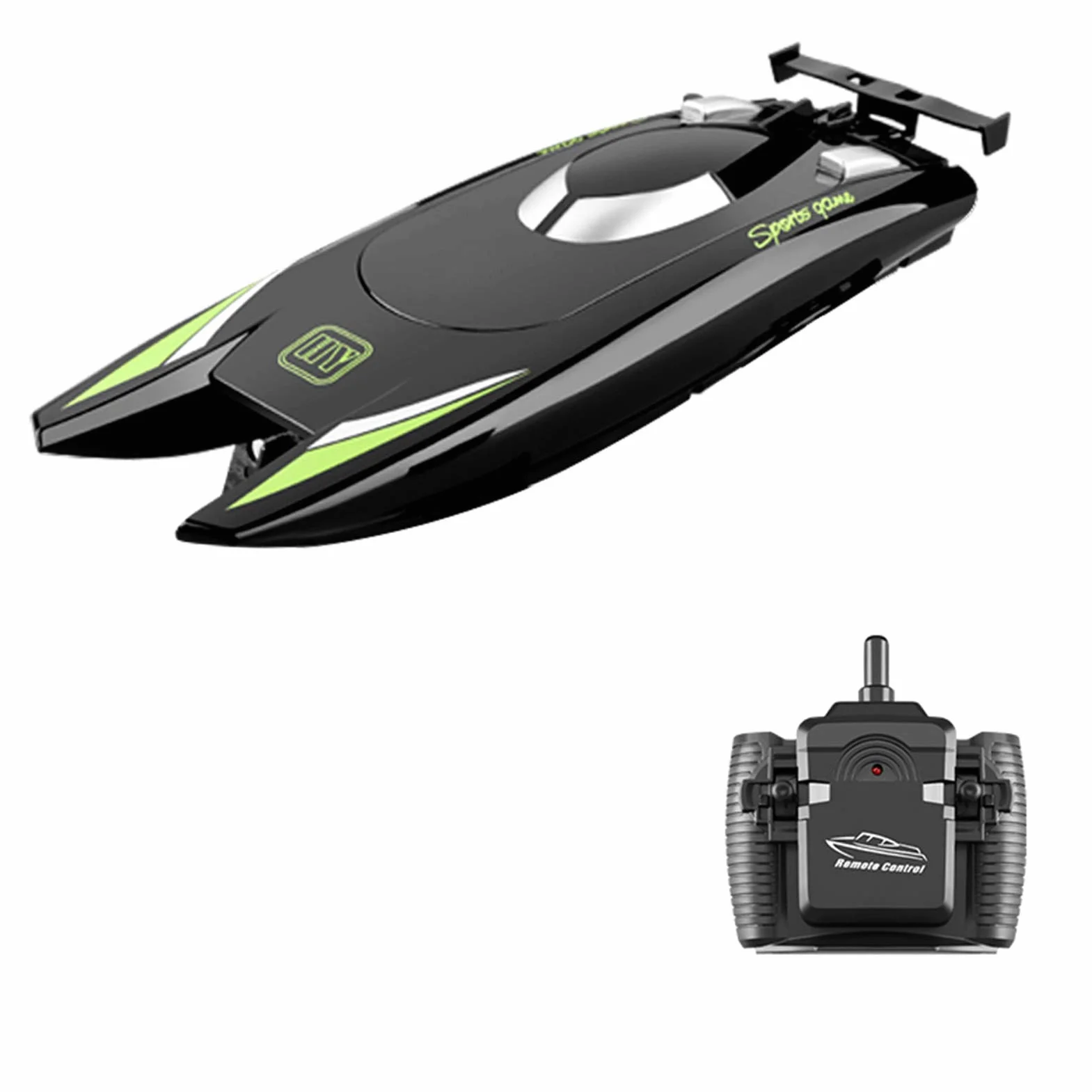 Goolsky Barcos RC para s Adultos 25 km/h Barco de Carreras de Alta Velocidad 2 Canales Barcos de Control Remoto para Piscinas Barco de Carreras (Negro)