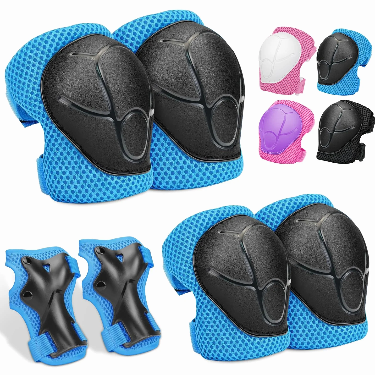Rodilleras y Coderas para Niños 6 en 1 Ajustables para Monopatín, Patines, Hoverboard