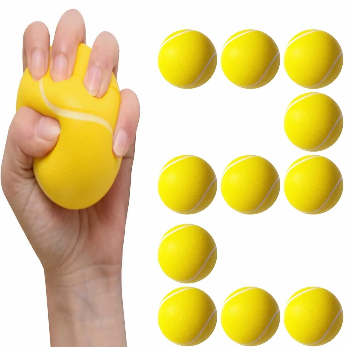 Pelotas Deportivas de Espuma 12 Piezas, Bolas Tenis Espuma Inflables