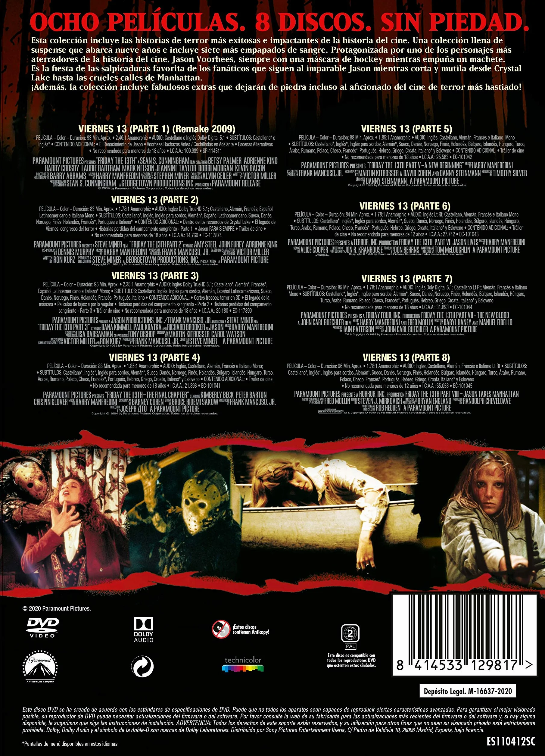 Friday the 13th DVD Pack 8 peliculas