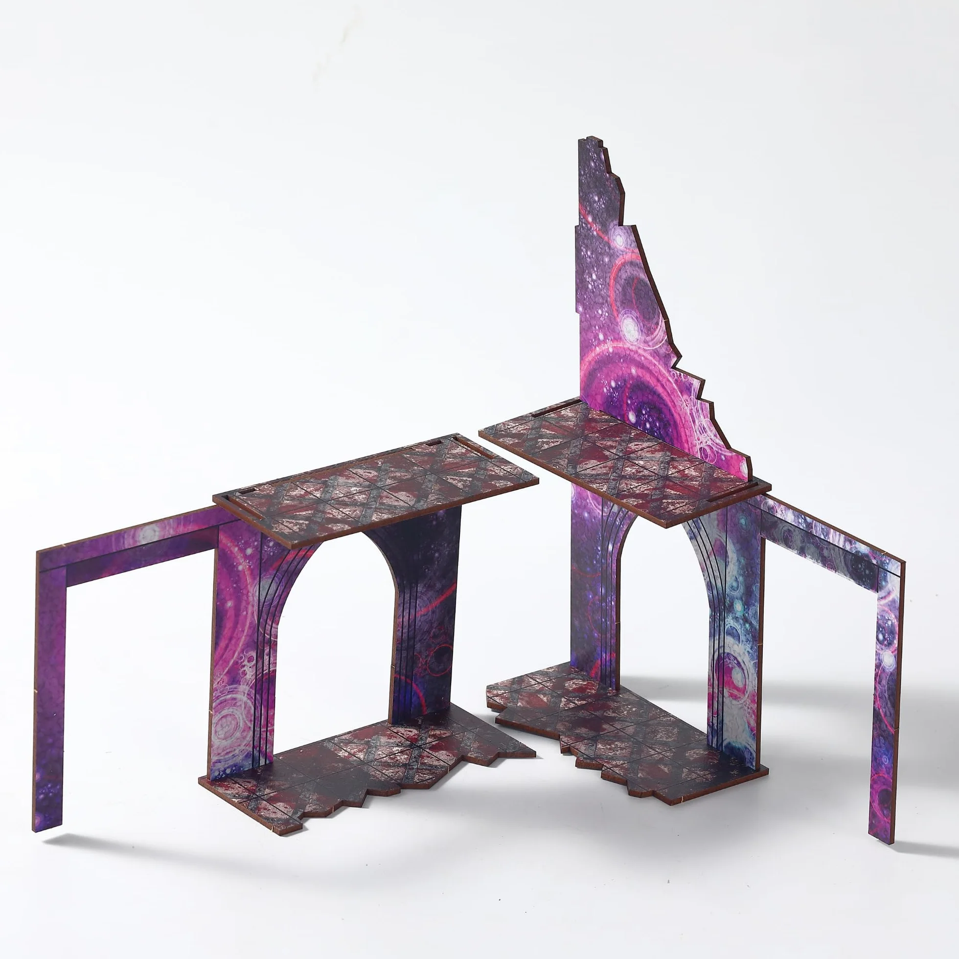 Epic-Juego de Terreno Desmontable de construcción en ruinas y Puentes para WH40K D&D Pathfinder de 28 mm, Accesorios modulares de Juego de Guerra TTRPG en Miniatura para batallas de Mesa Que mejoran