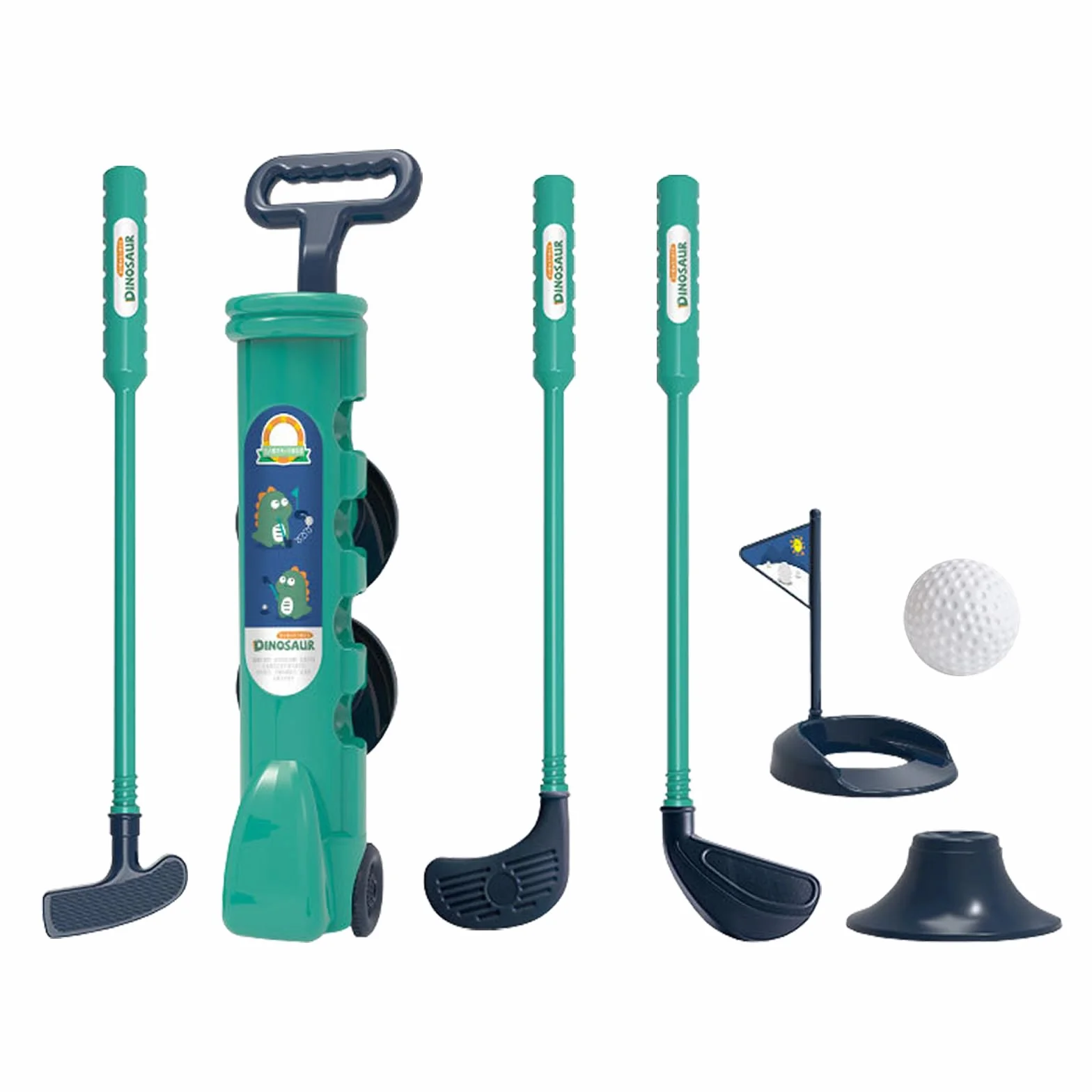 Juego de Golf para niños, Juego de 14 Piezas con Ruedas, Incluye Palo, Pelota, Marcador y Bandera, recreación al Aire Libre y Adecuado para niños de 3 años en adelante