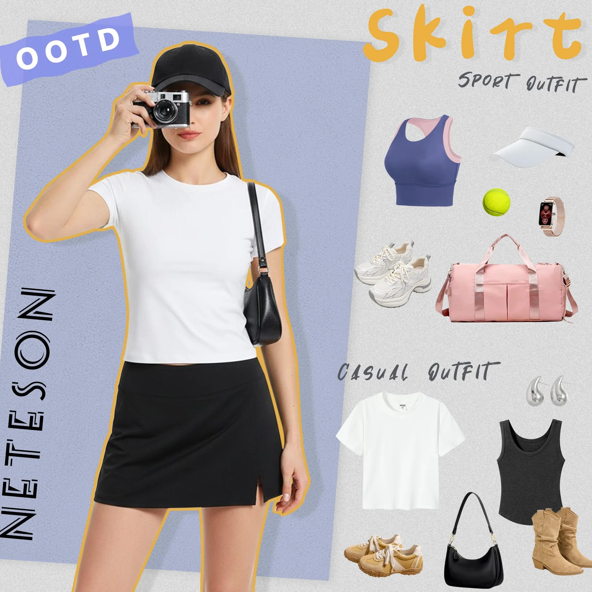 Falda Pantalón Deportiva Mujer Cintura Alta Faldas Tenis Bolsillos Corta Verano Golf Correr