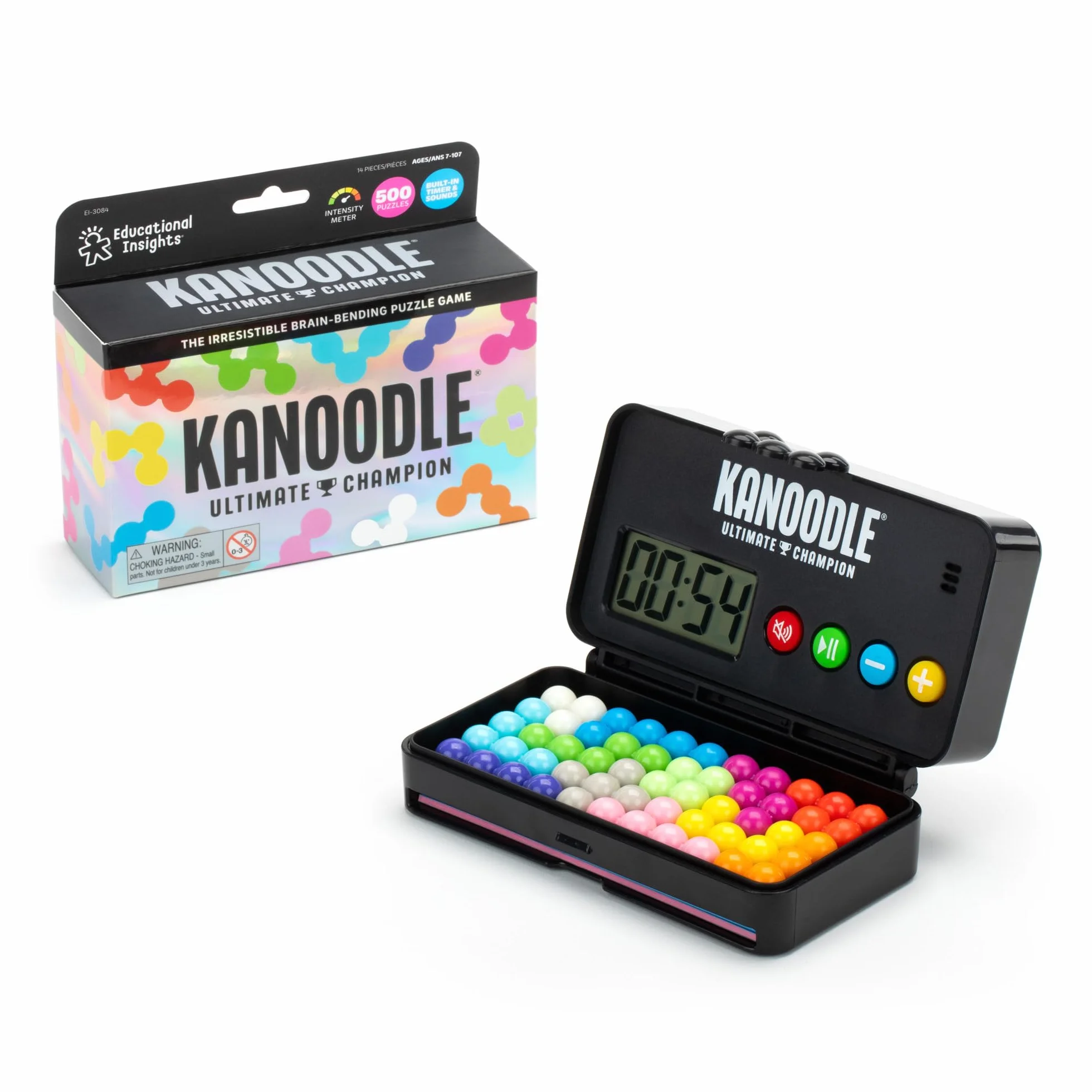 Learning Resources Kanoodle Ultimate Champion, Juego de lógica y Rompecabezas 2D y 3D, con Temporizador, 500 retos, Edades 7+