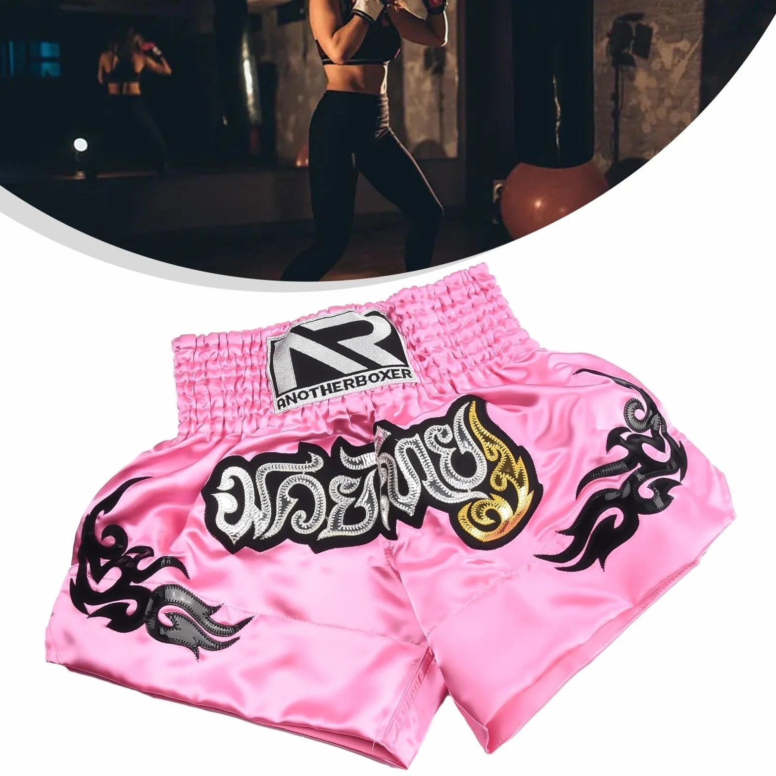 Anotherboxer Pantalones cortos de Muay Thai Kick Boxing unisex transpirables