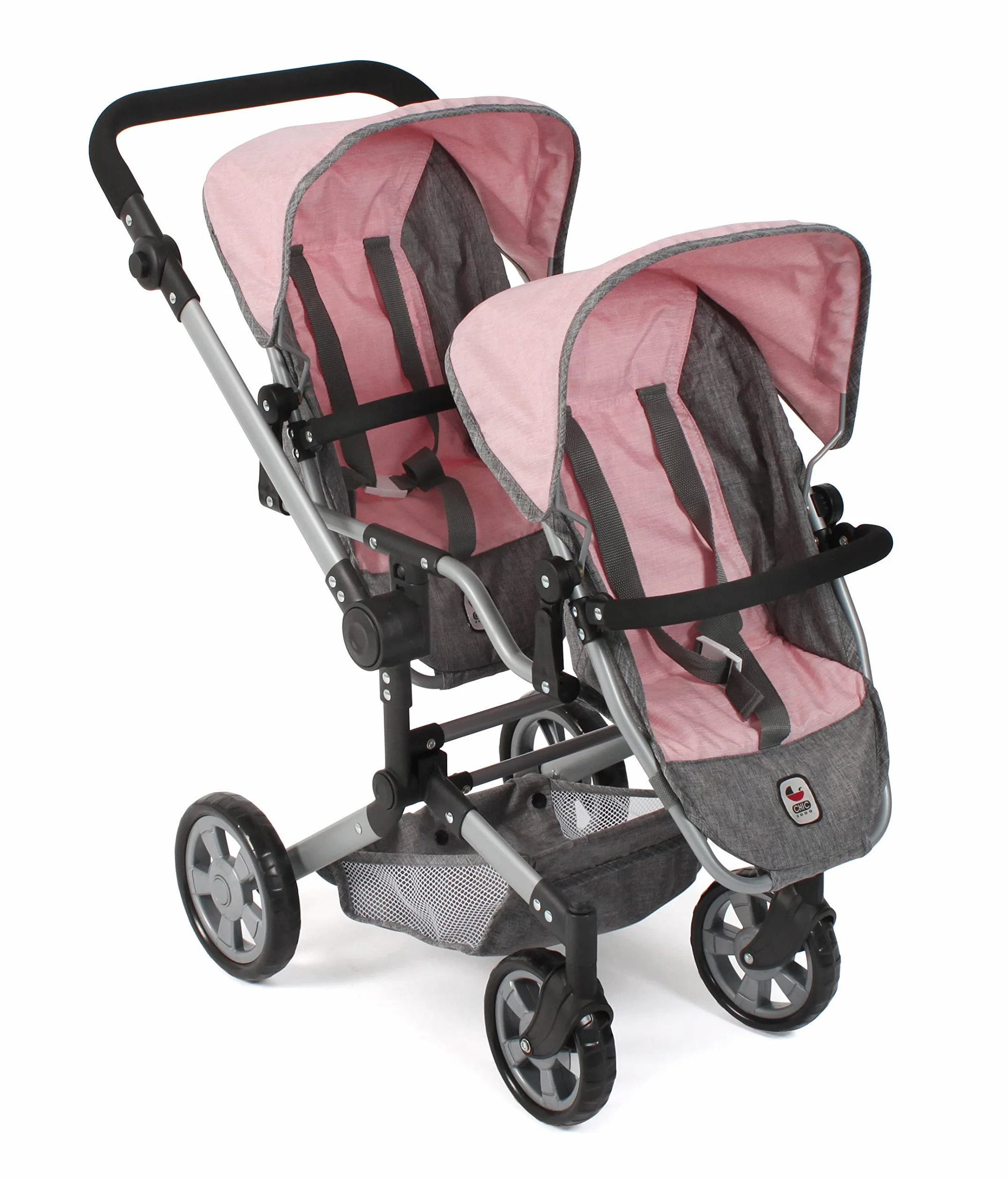 Bayer Chic 2000 Cochecito para muñecas Linus Duo Gris Melange Rosa