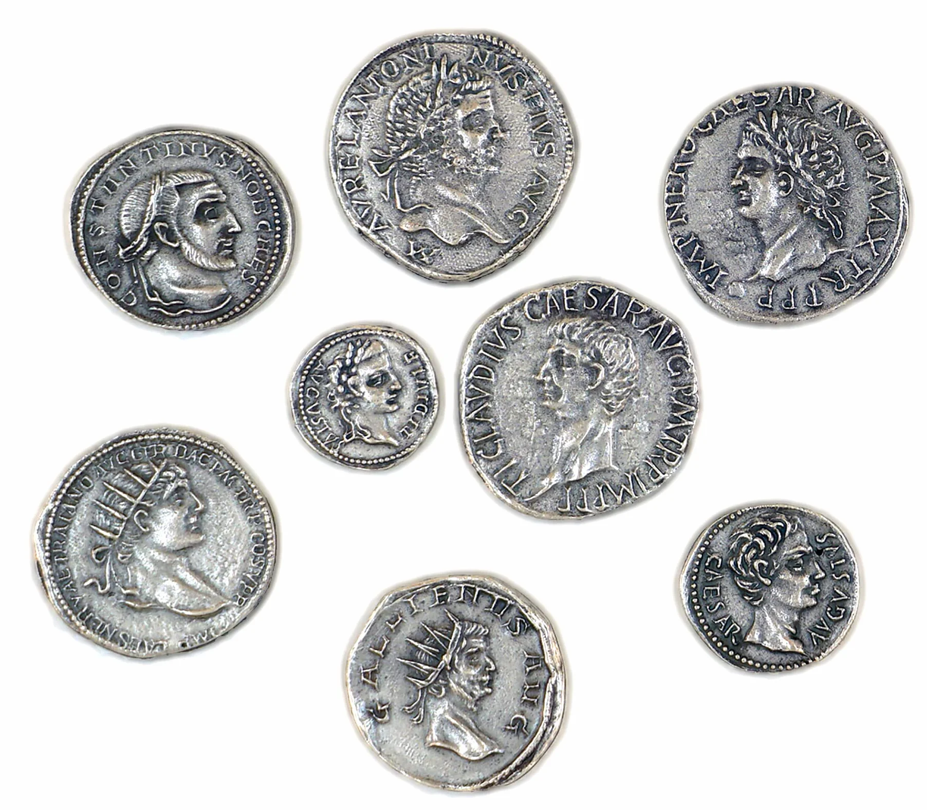Eurofusioni Monedas Romanas Imperiales chapada Plata - Set 8 Emperadores Antigua Roma
