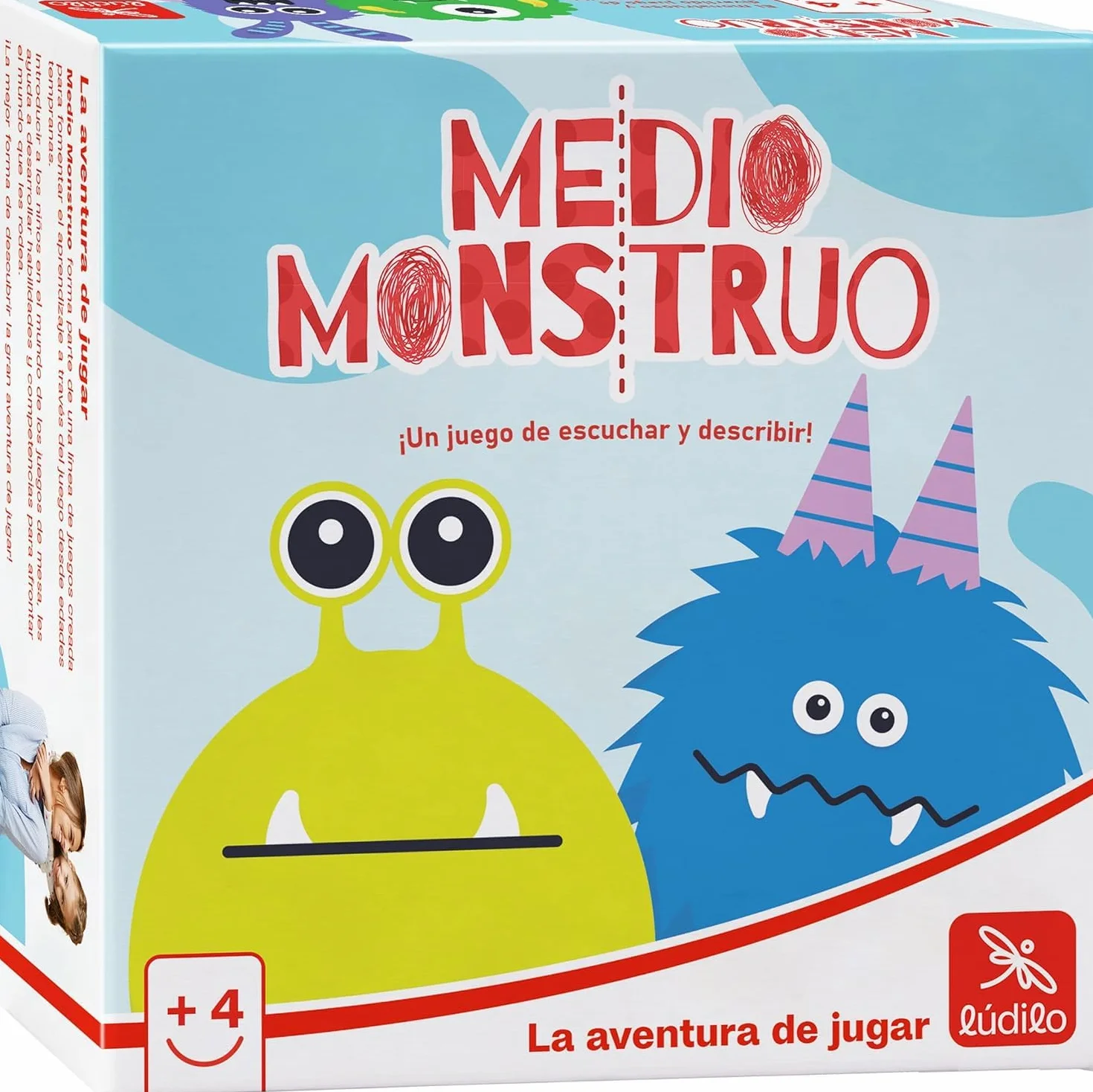 Ludilo - Medio Monstruo | Juegos De Mesa Niños 4 Años O Más | Juegos Educativos Niños 4 Años De Partidas De 10 Minutos | Juego De Mesa De 2 A 4 Jugadores